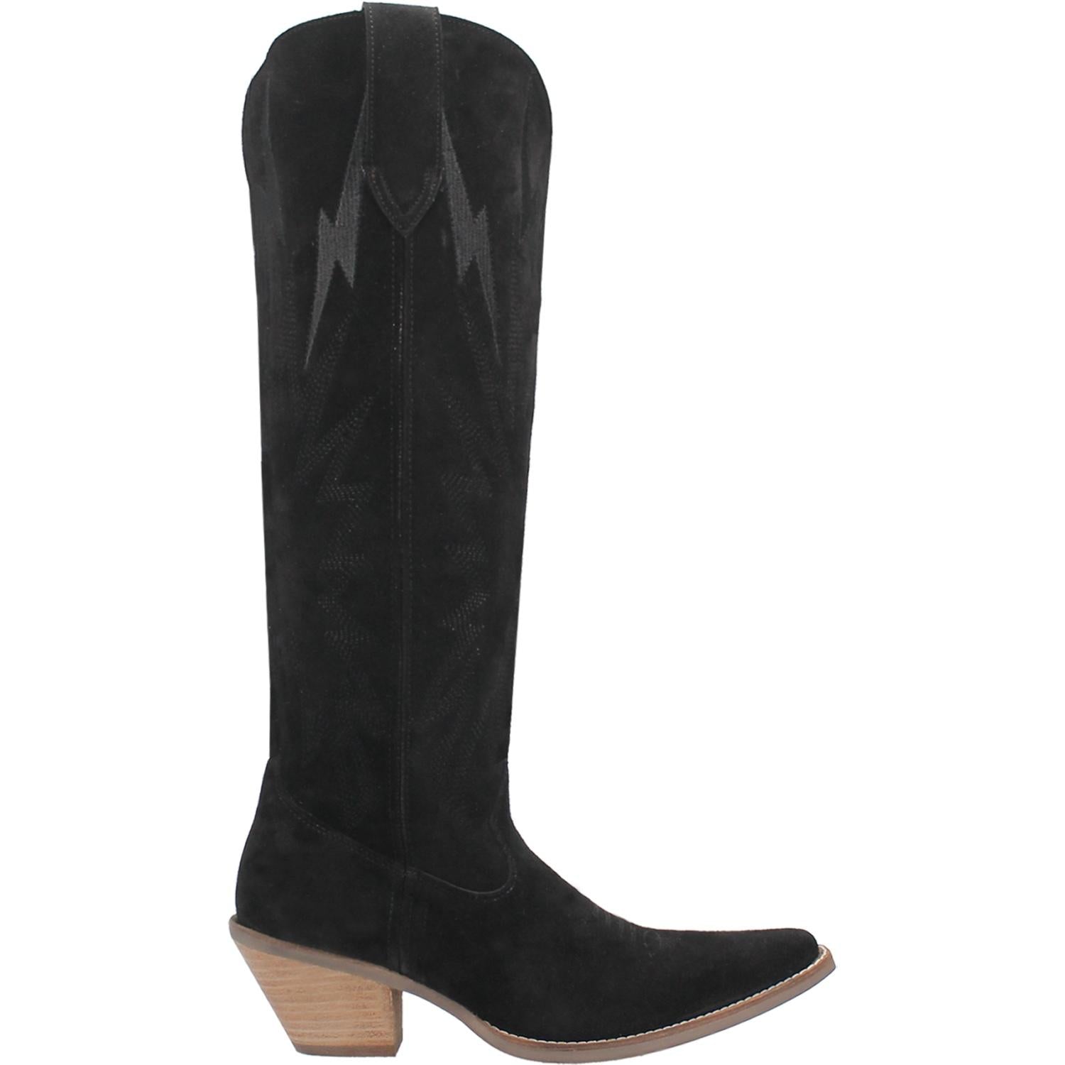 Online Exclusive | Dingo | Thunder Road Suede Leather Cowboy Boots in Black **PREORDER - Giddy Up Glamour Boutique