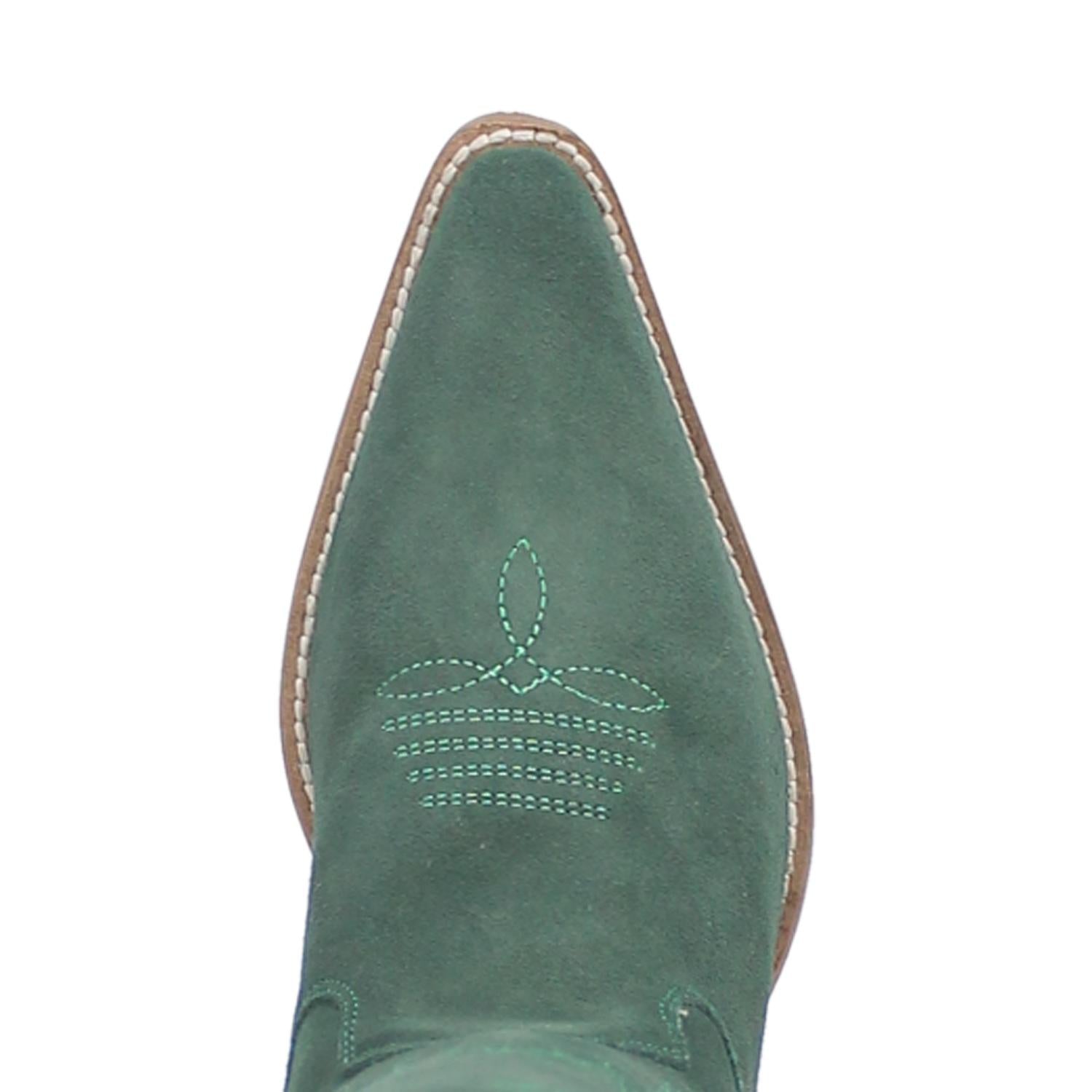 Online Exclusive | Dingo | Thunder Road Suede Leather Cowboy Boots in Green **PREORDER - Giddy Up Glamour Boutique
