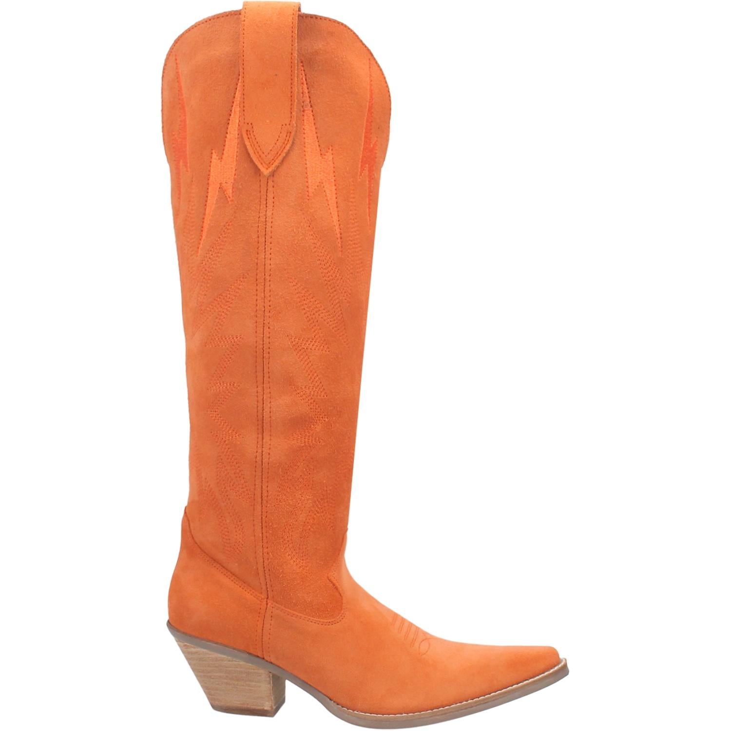 Online Exclusive | Dingo | Thunder Road Suede Leather Cowboy Boots in Orange **PREORDER - Giddy Up Glamour Boutique