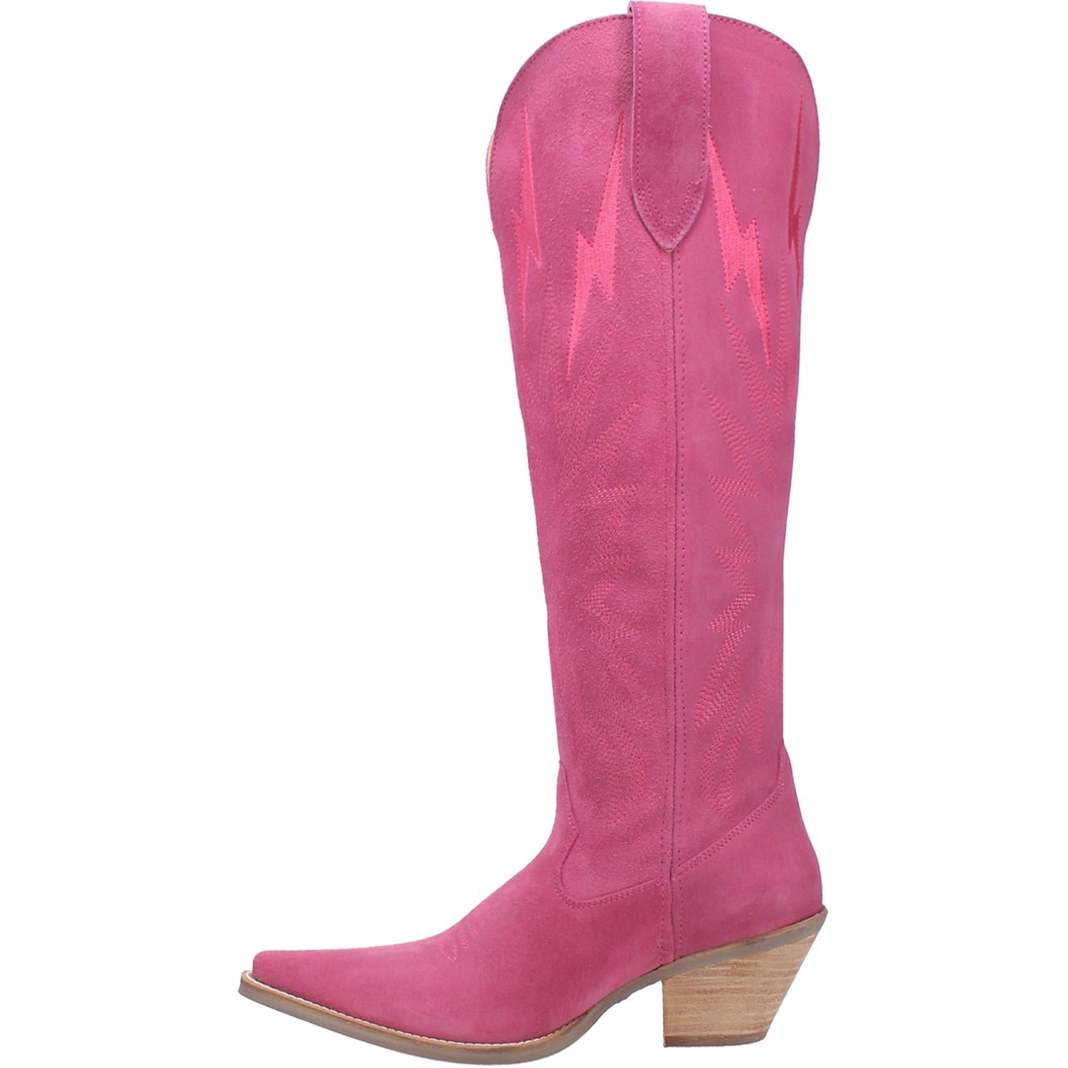 Online Exclusive | Dingo | Thunder Road Suede Leather Cowboy Boots in Fuchsia Pink **PREORDER - Giddy Up Glamour Boutique