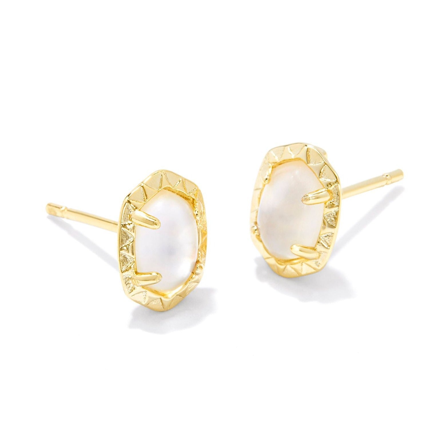 Kendra Scott | Daphne Gold Stud Earrings in Ivory Mother of Pearl - Giddy Up Glamour Boutique