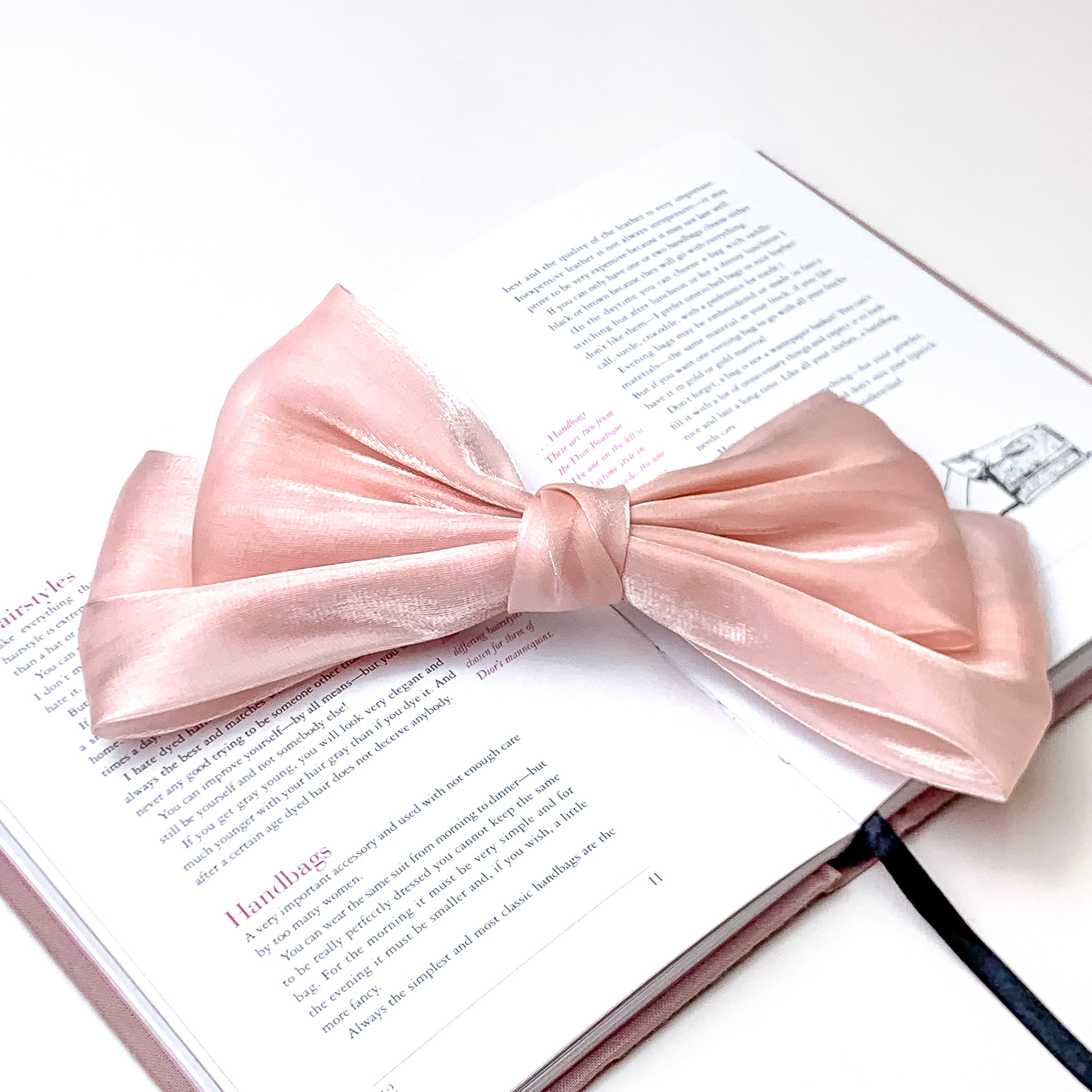 Feelin' Flirty Silk Bow Hair Clip in Blush Pink