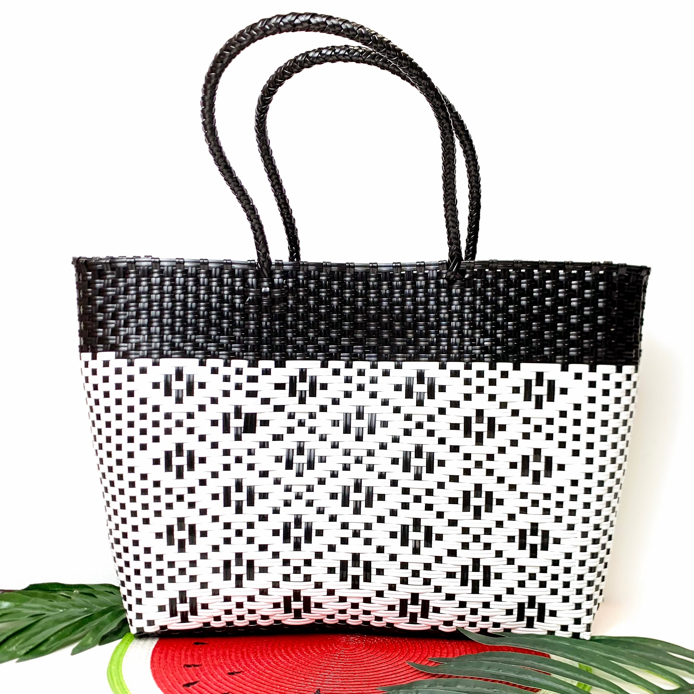 Sonoran Sky Market Tote Bag in Black and White - Giddy Up Glamour Boutique