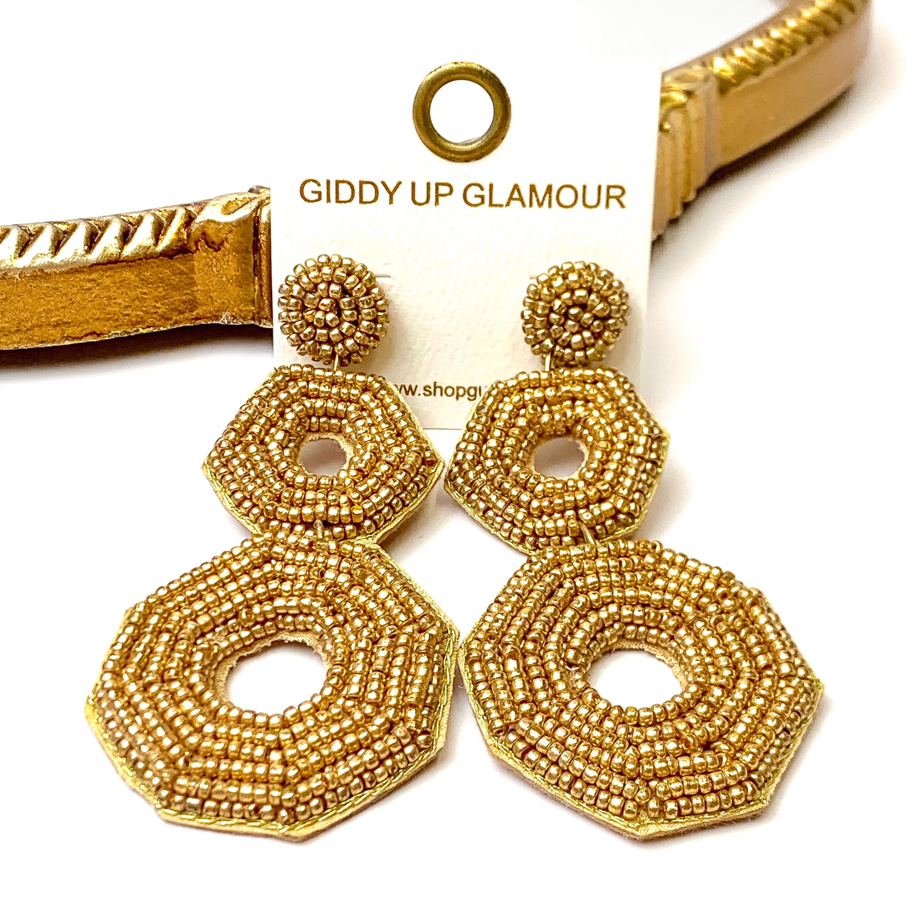 Forever Fearless Seed Bead Earrings In Gold - Giddy Up Glamour Boutique