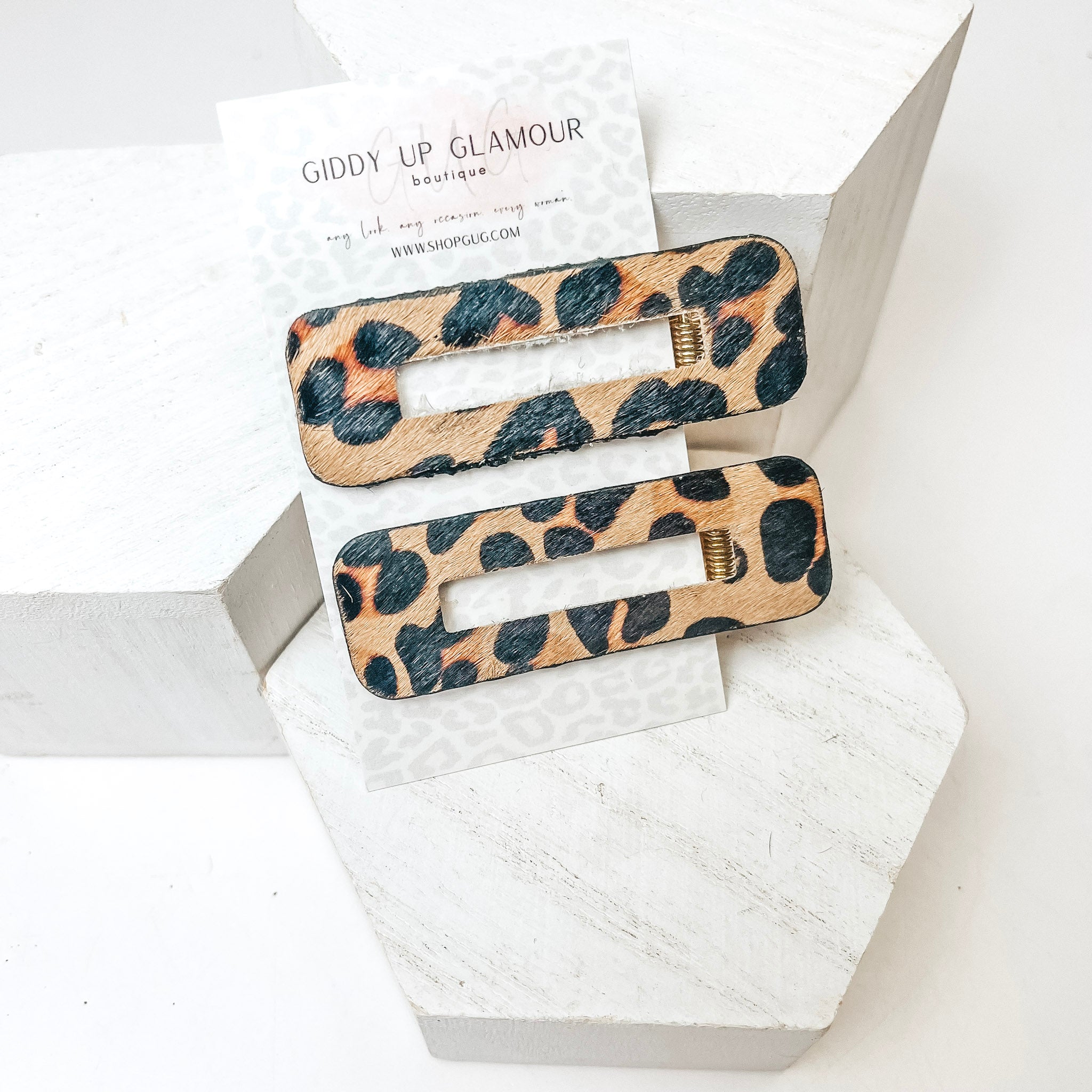 Hair Clip Pair in Cheetah Print - Giddy Up Glamour Boutique