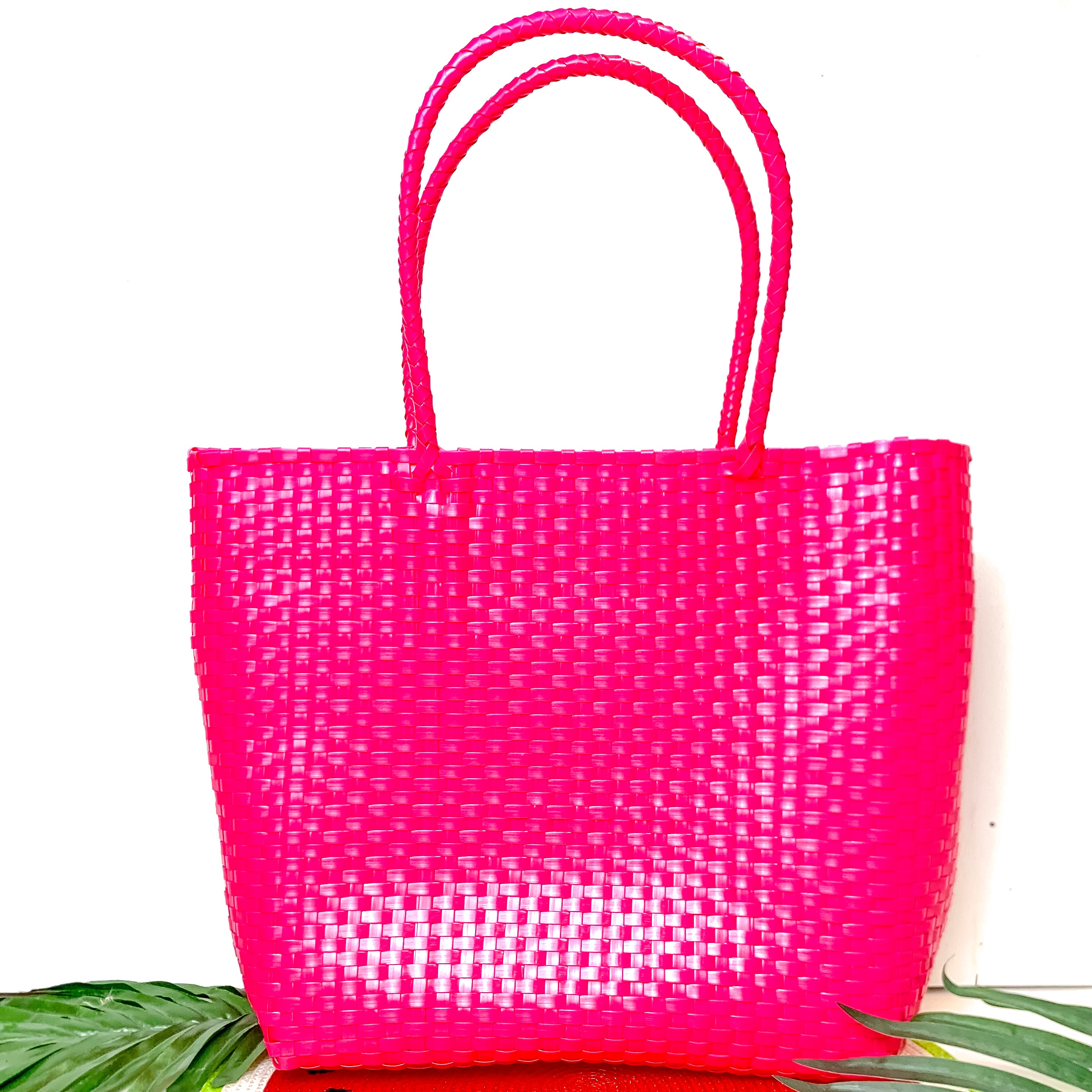 Coastal Couture Carryall Tote Bag in Neon Pink - Giddy Up Glamour Boutique