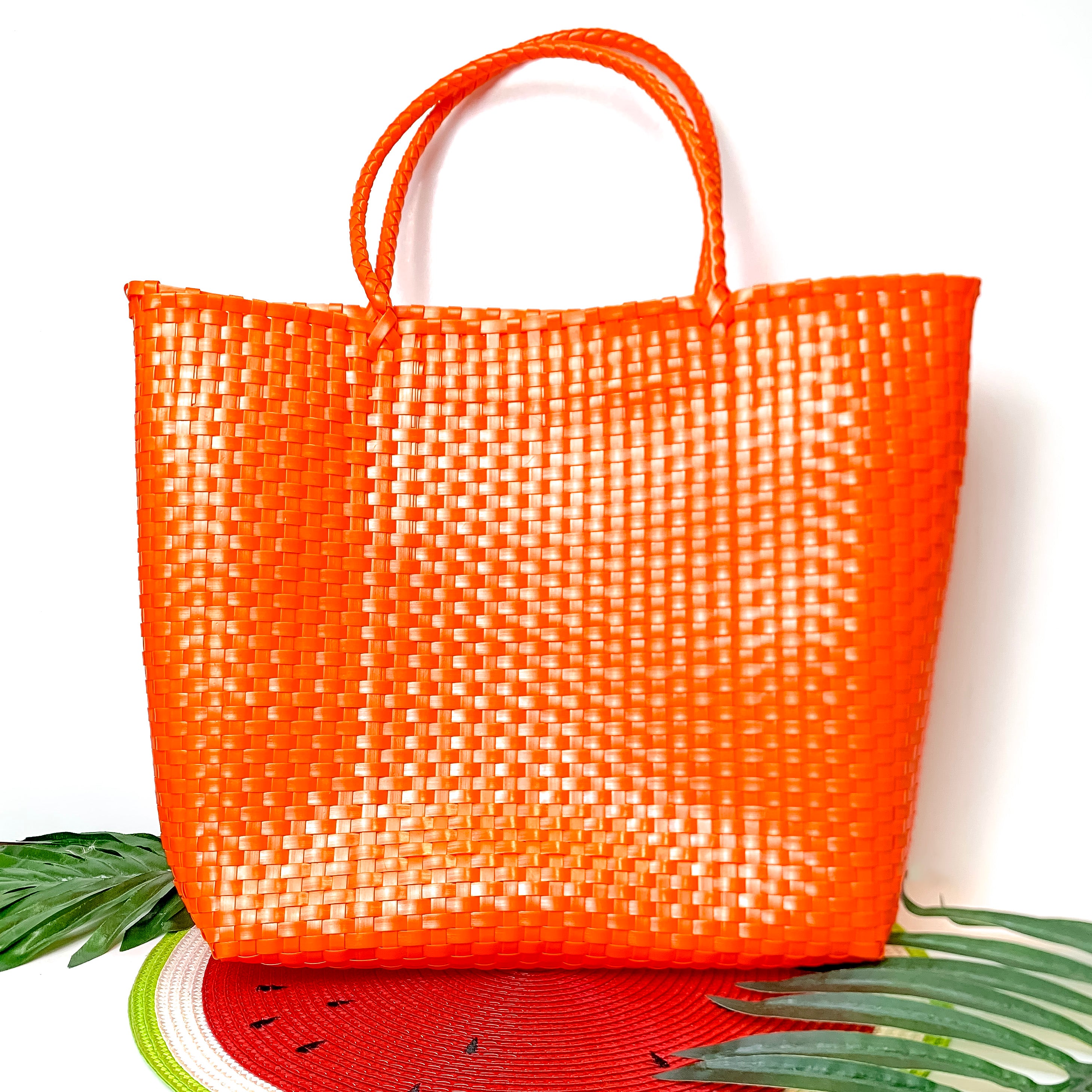 Coastal Couture Carryall Tote Bag in Orange - Giddy Up Glamour Boutique