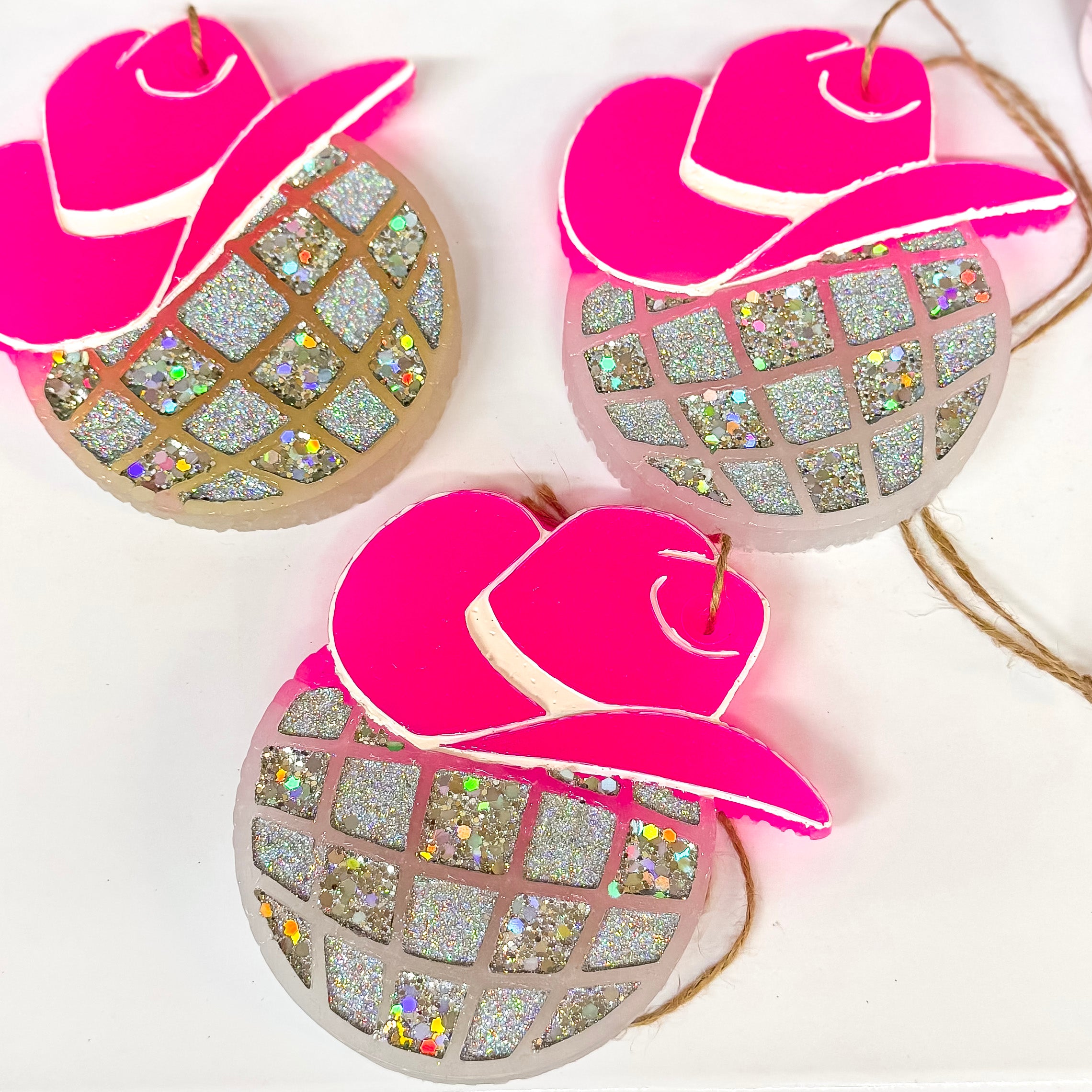 Cowgirl Disco Hat Car Freshie in Pink Sugar - Giddy Up Glamour Boutique