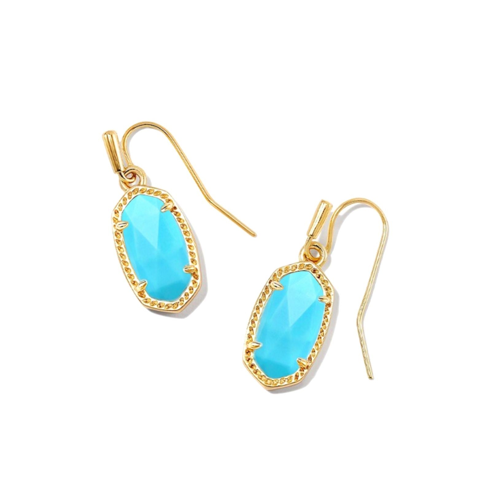 Kendra Scott | Lee Gold Earrings in Variegated Turquoise Magnesite - Giddy Up Glamour Boutique