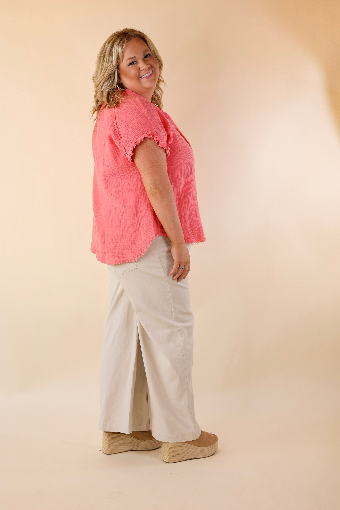 The Best Cropped Wide Leg Jeans in Sand Beige - Giddy Up Glamour Boutique