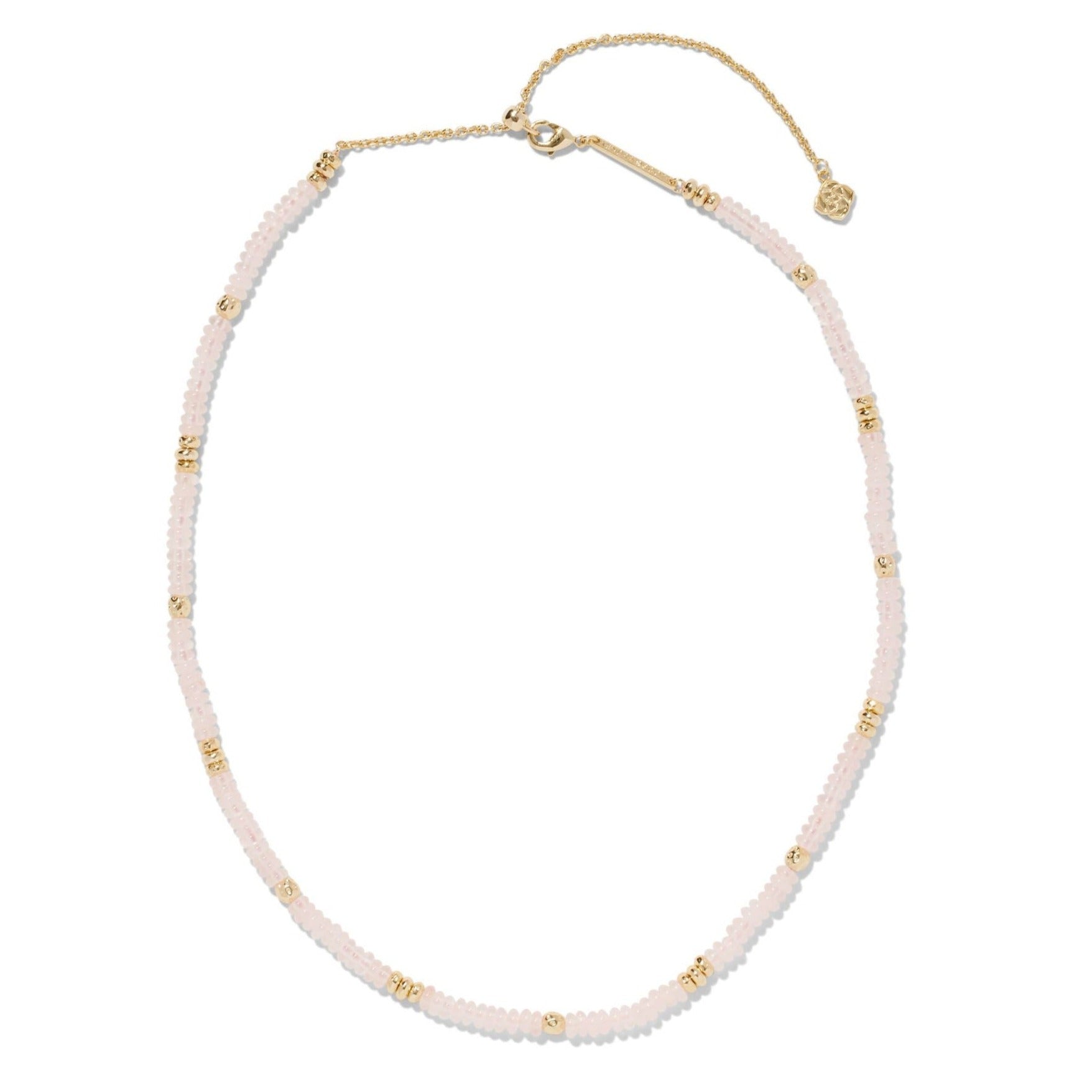 Kendra Scott | Deliah Gold Strand Necklace in Rose Quartz - Giddy Up Glamour Boutique