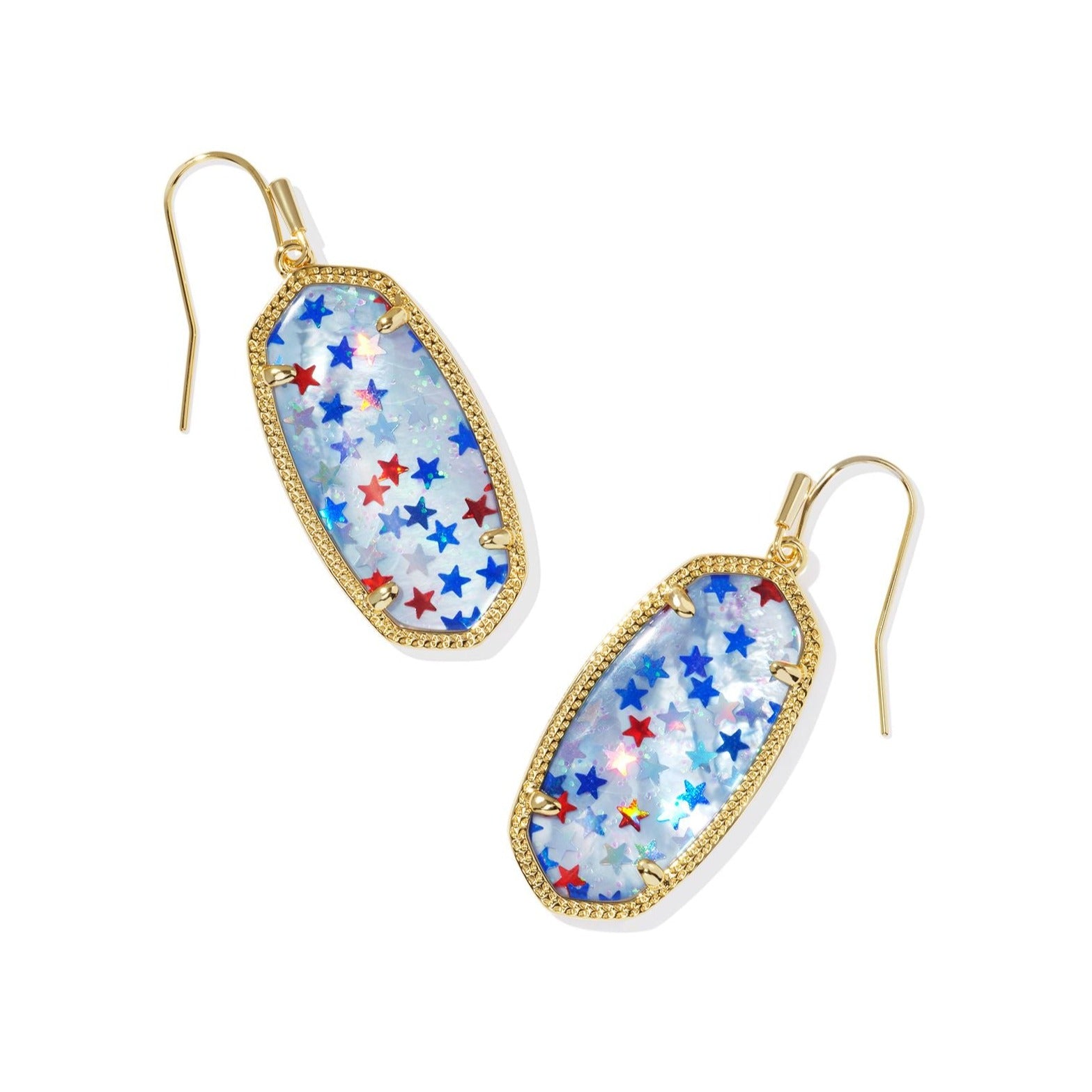 Kendra Scott | Elle Drop Earrings in Red, White, and Blue Star Illusion - Giddy Up Glamour Boutique