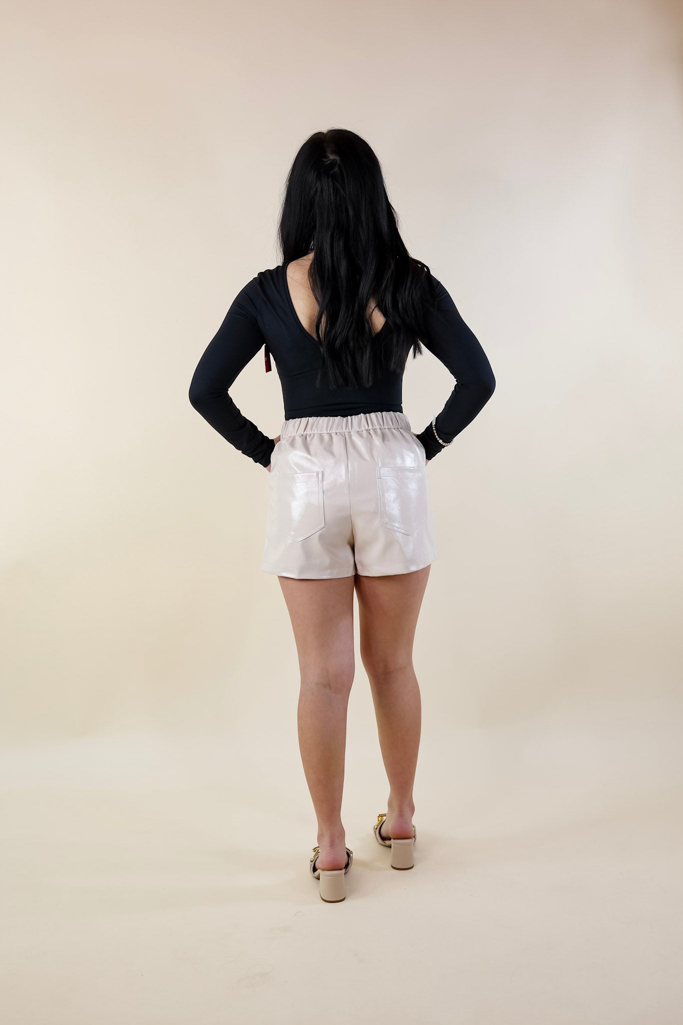BuddyLove | Vince Vegan Leather Shorts in Cream - Giddy Up Glamour Boutique