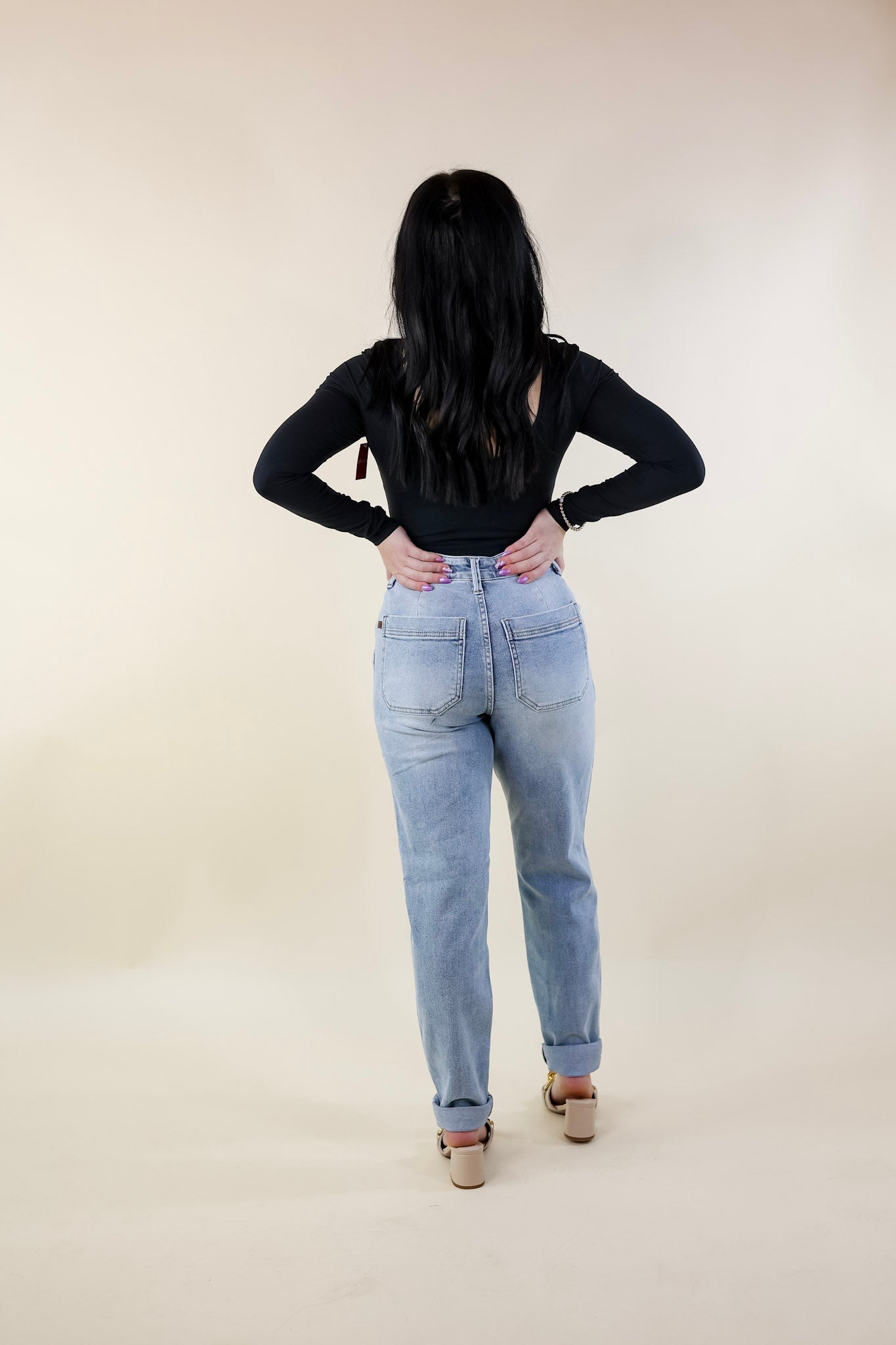 Judy Blue | Keep It A Secret Relaxed Pull on Jean Joggers in Light Wash - Giddy Up Glamour Boutique