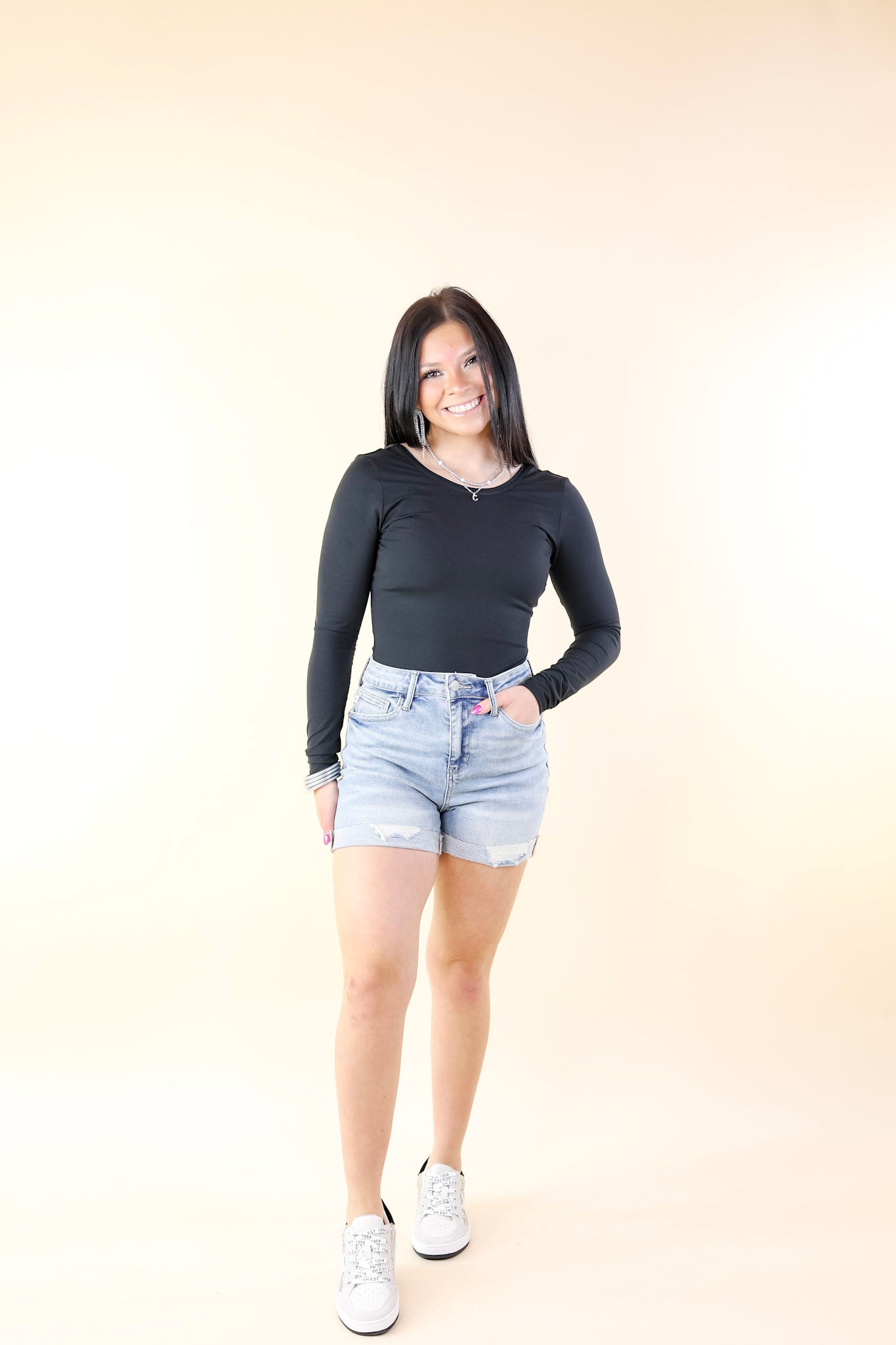 Judy Blue | Summer Breeze Destroy Cuffed Cut Off Shorts in Light Wash - Giddy Up Glamour Boutique