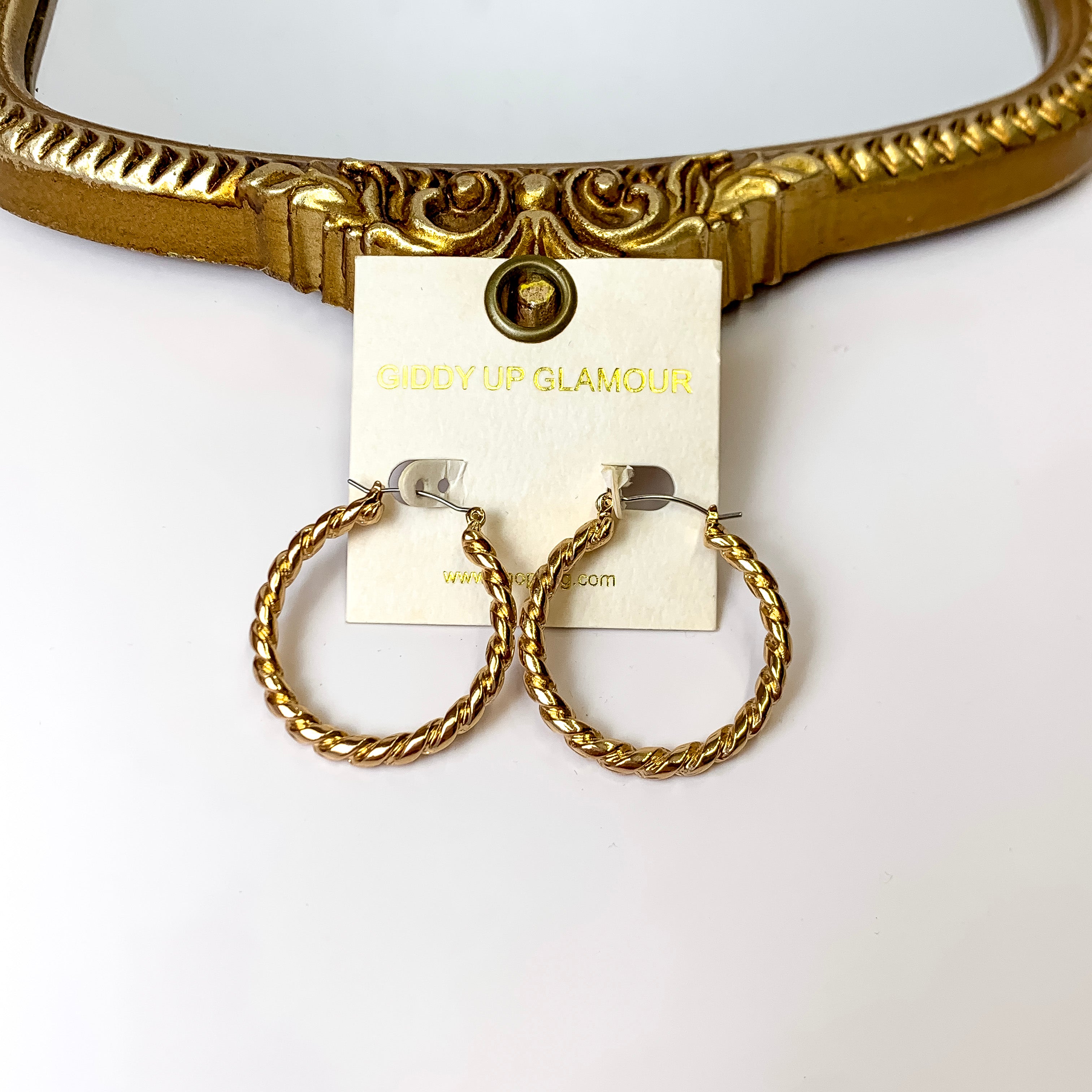 Twisted Rope Hoops in Gold - Giddy Up Glamour Boutique
