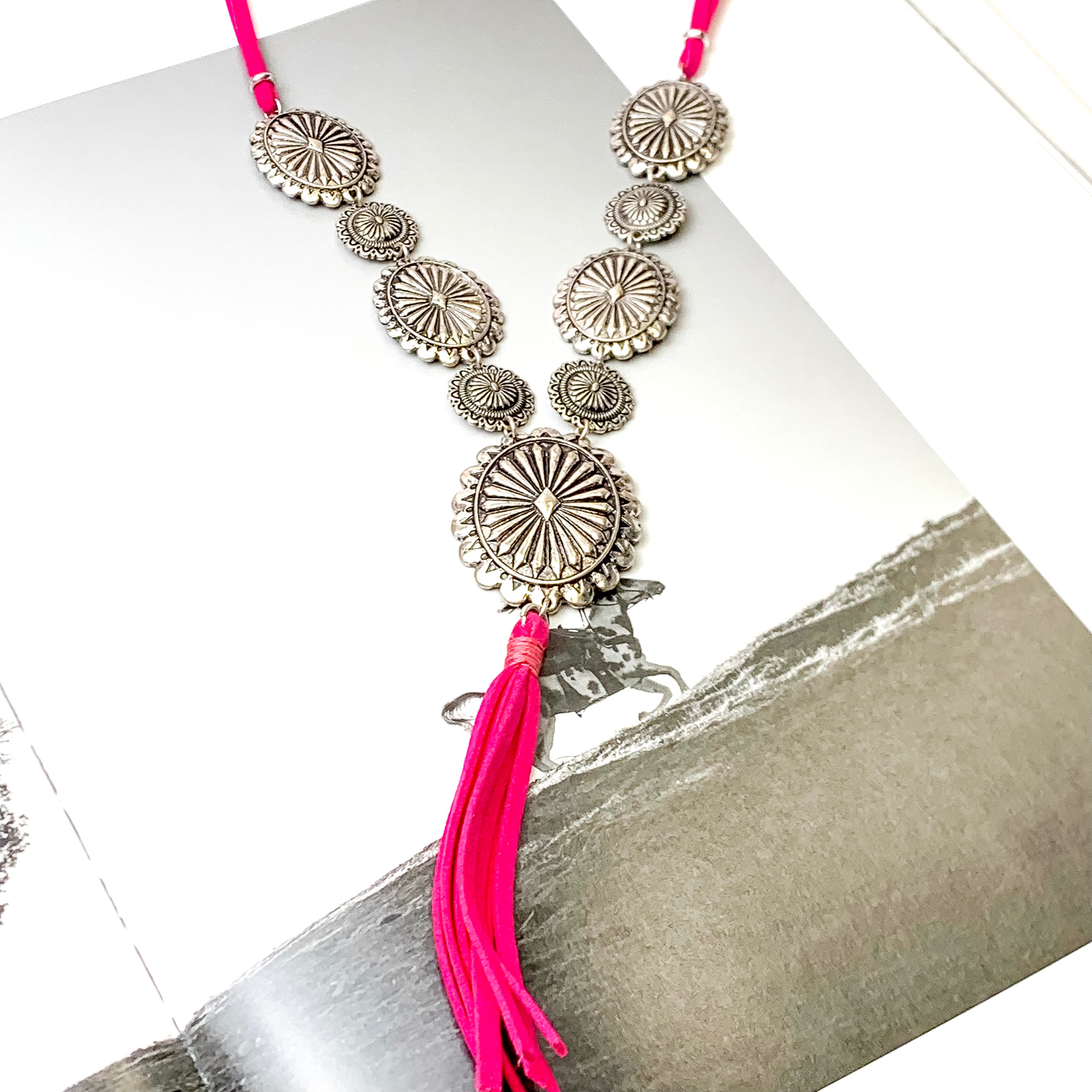 Southern Sweetheart Necklace in Fuchsia Pink - Giddy Up Glamour Boutique