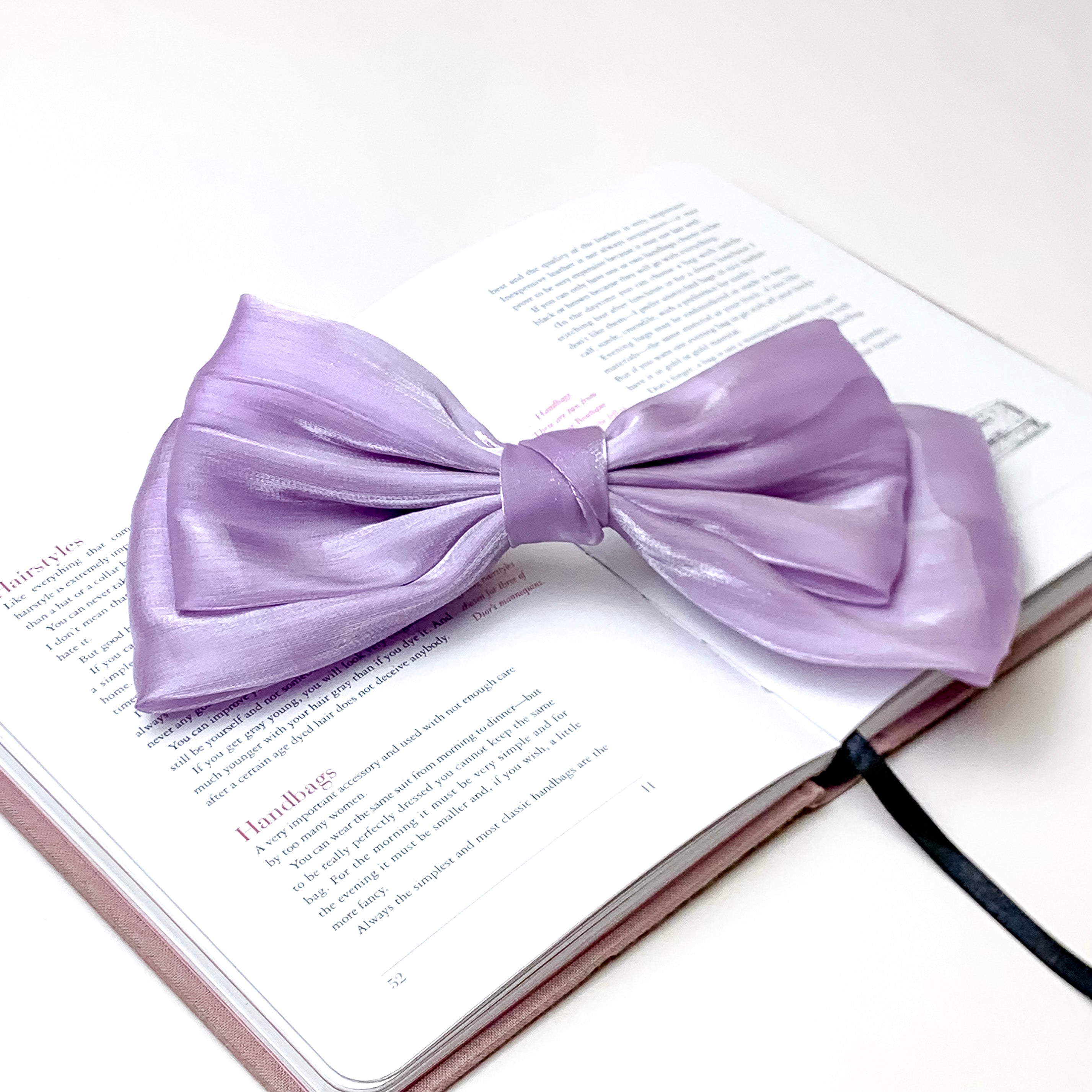 Feelin' Flirty Silk Bow Hair Clip in Lavender Purple - Giddy Up Glamour Boutique