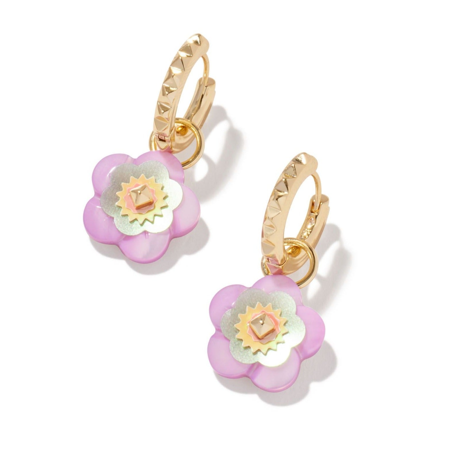 Kendra Scott | Deliah Gold Huggie Earrings in Pastel Mix - Giddy Up Glamour Boutique