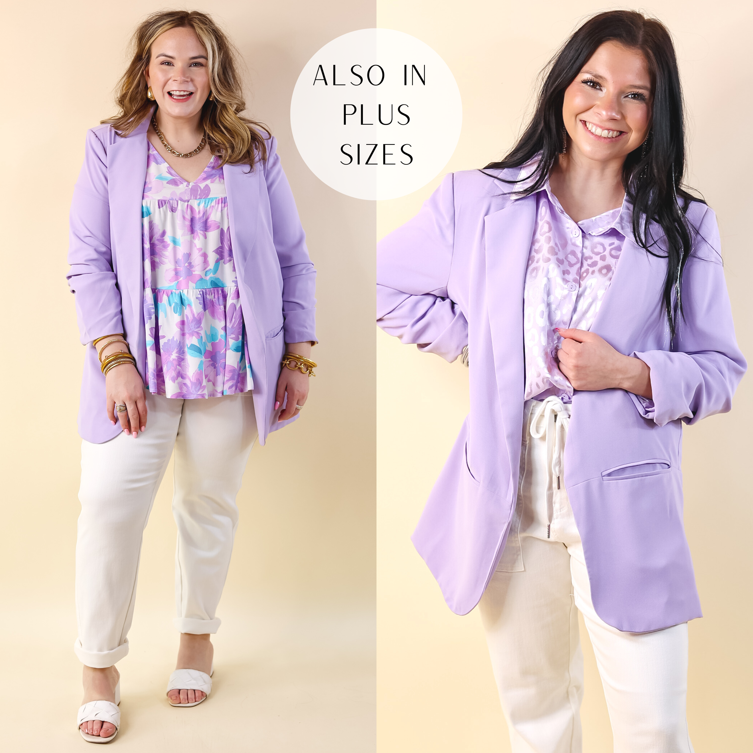 No Bad Angle Blazer With Pockets in Lavender Purple - Giddy Up Glamour Boutique