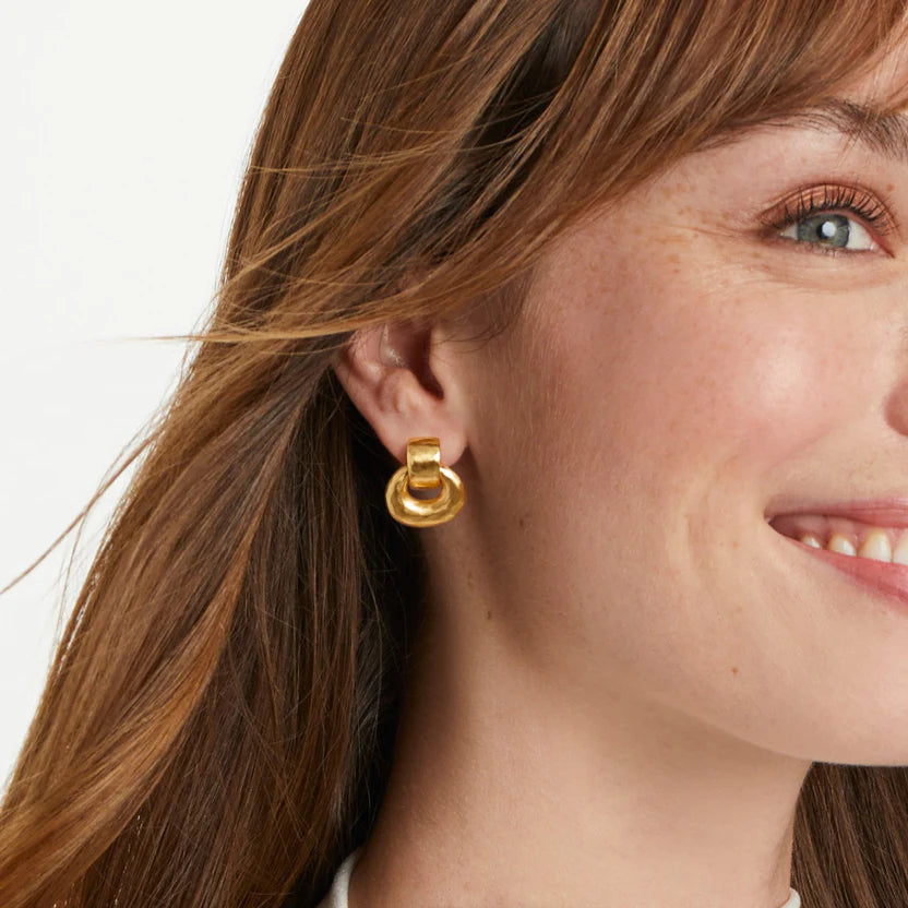 Julie Vos | Avalon Demi Doorknocker Earrings in Gold - Giddy Up Glamour Boutique