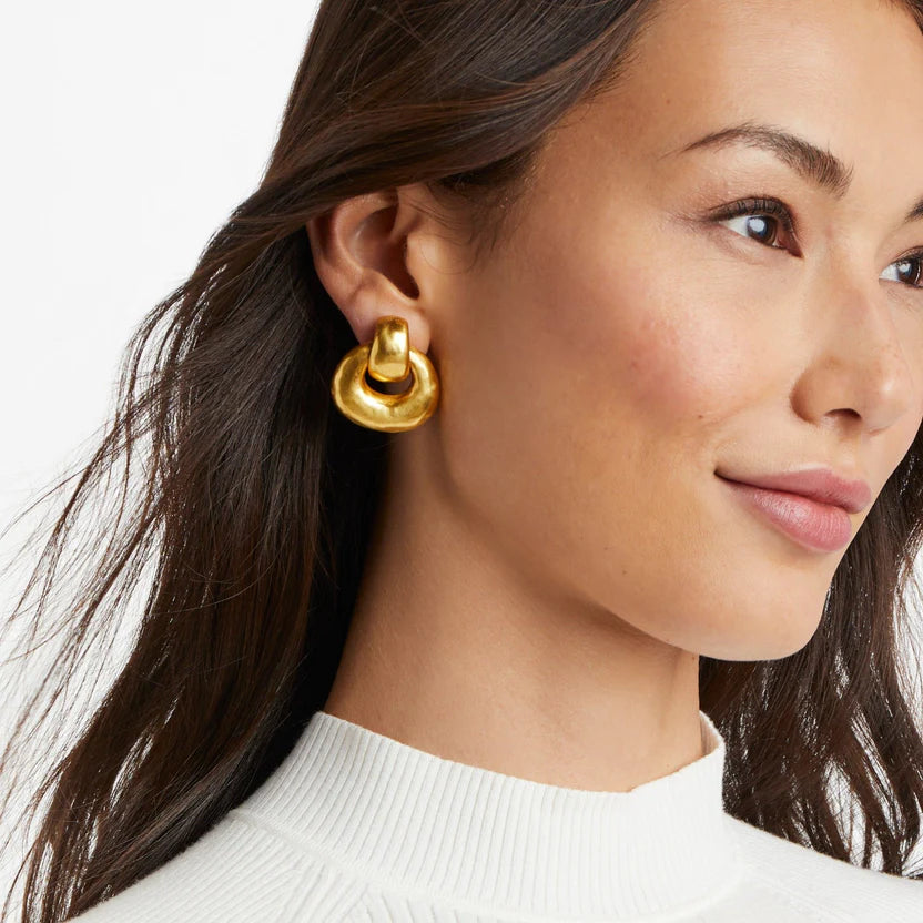 Julie Vos | Avalon Doorknocker Earrings in Gold - Giddy Up Glamour Boutique