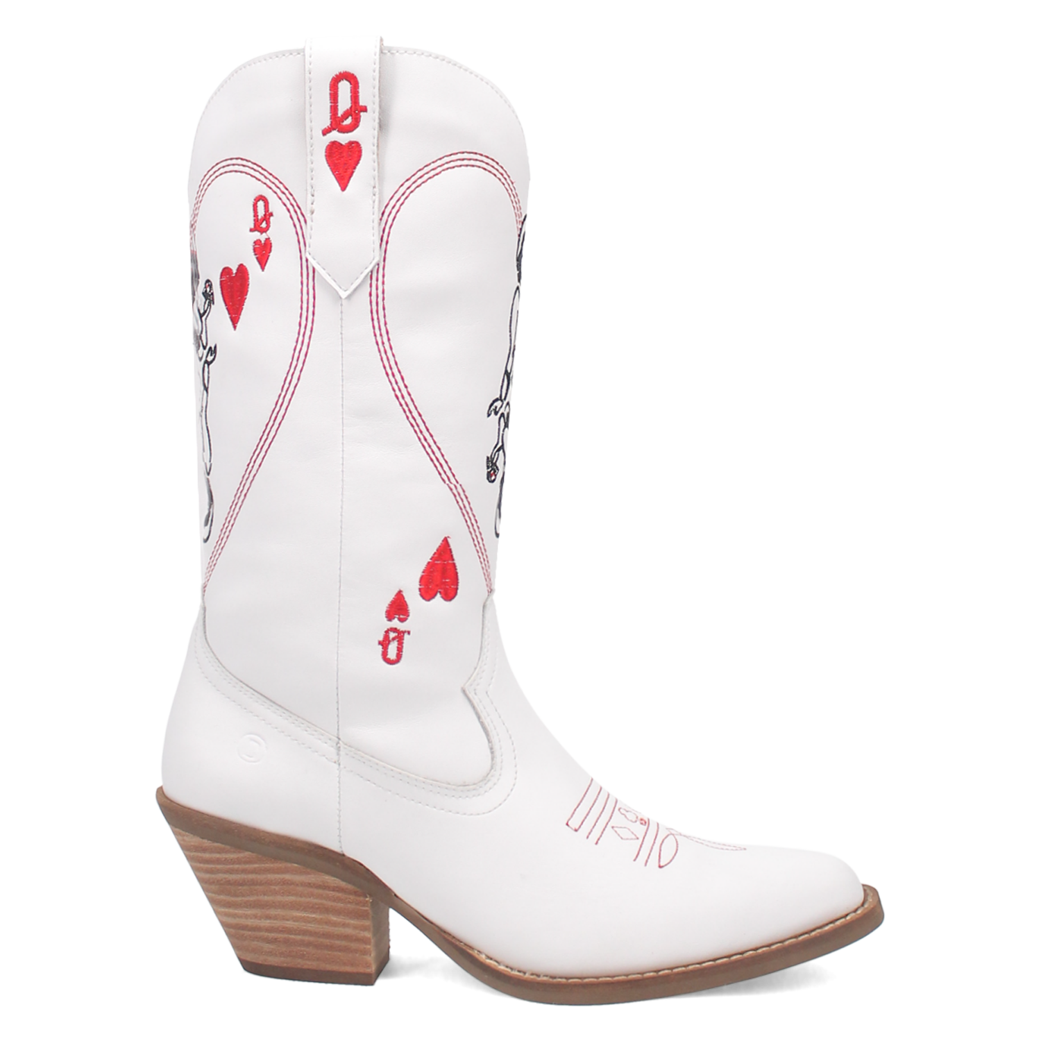 Online Exclusive | Dingo | Queen A Hearts Leather Boot in White**PREORDER