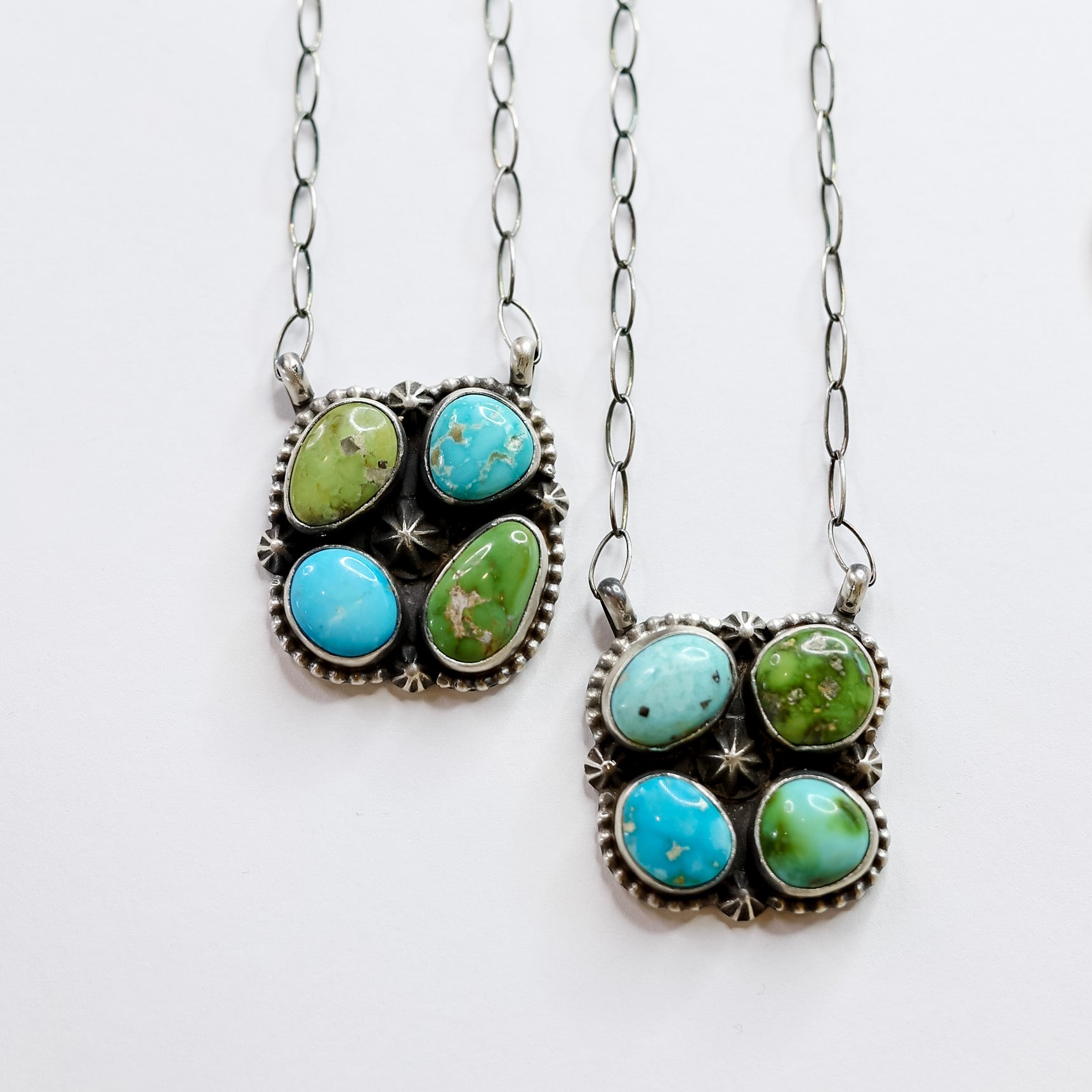 Turquoise necklace, hand made hotsell chain