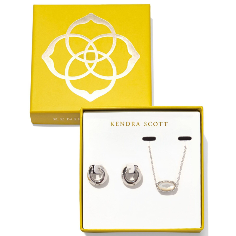 Kendra Scott Elisa Necklace Mikki Earring Gift Set in Silver