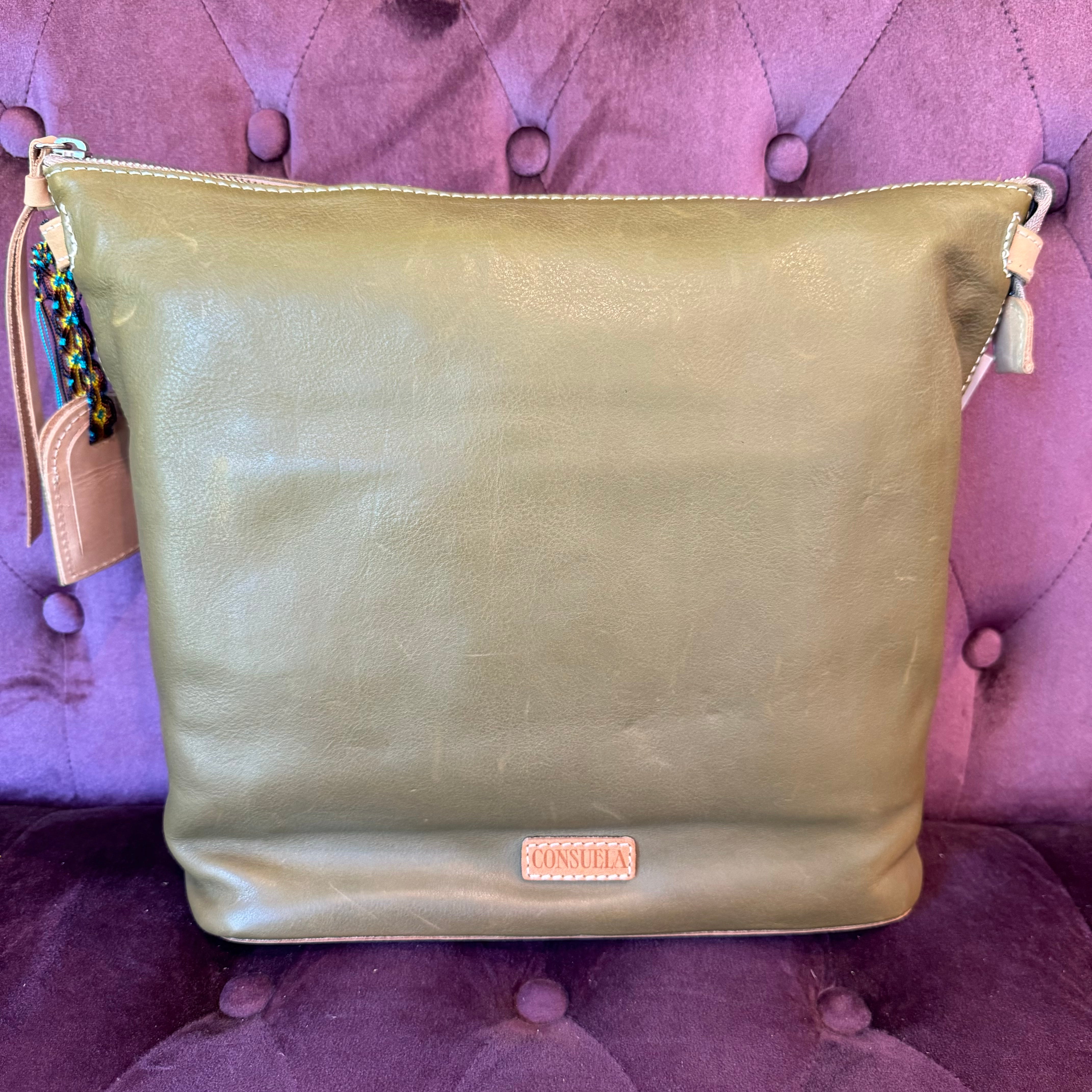 Blemished Consuela #2419 Ashley Olive Green Leather Hobo Bag • FINAL SALE