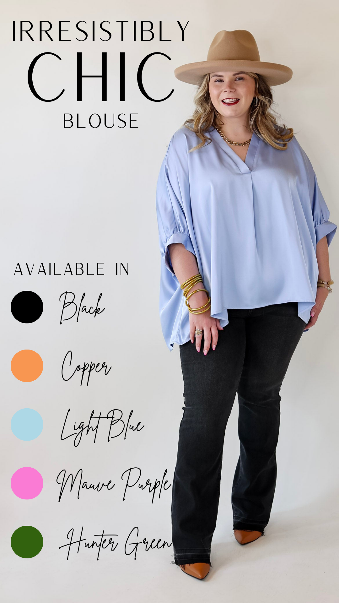 Irresistibly Chic Half Sleeve Oversized Blouse in Light Blue - Giddy Up Glamour Boutique