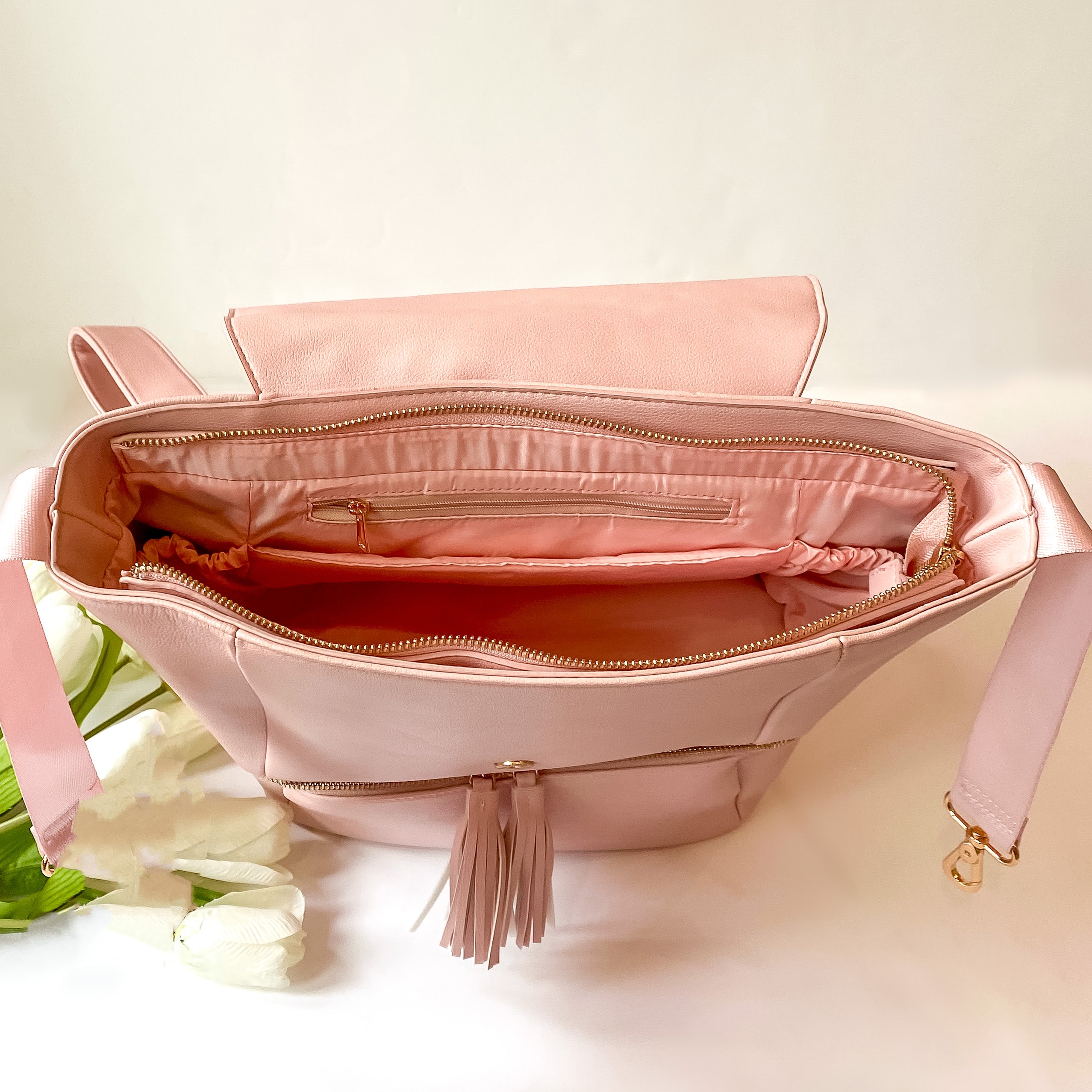 Hollis | Diaper Bag in Blush - Giddy Up Glamour Boutique