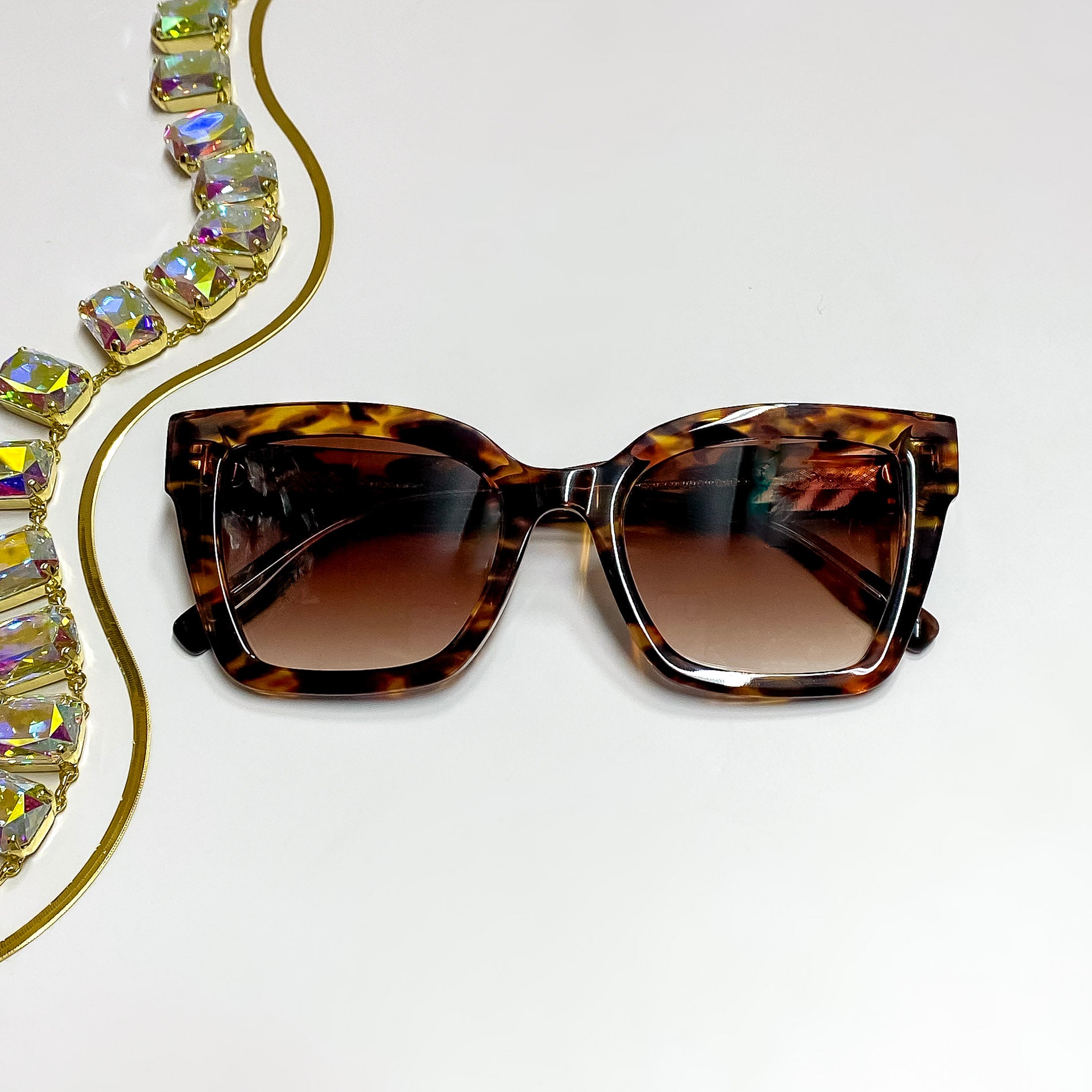 DIFF | Rhys Square Sunglasses in Wild Tort - Giddy Up Glamour Boutique