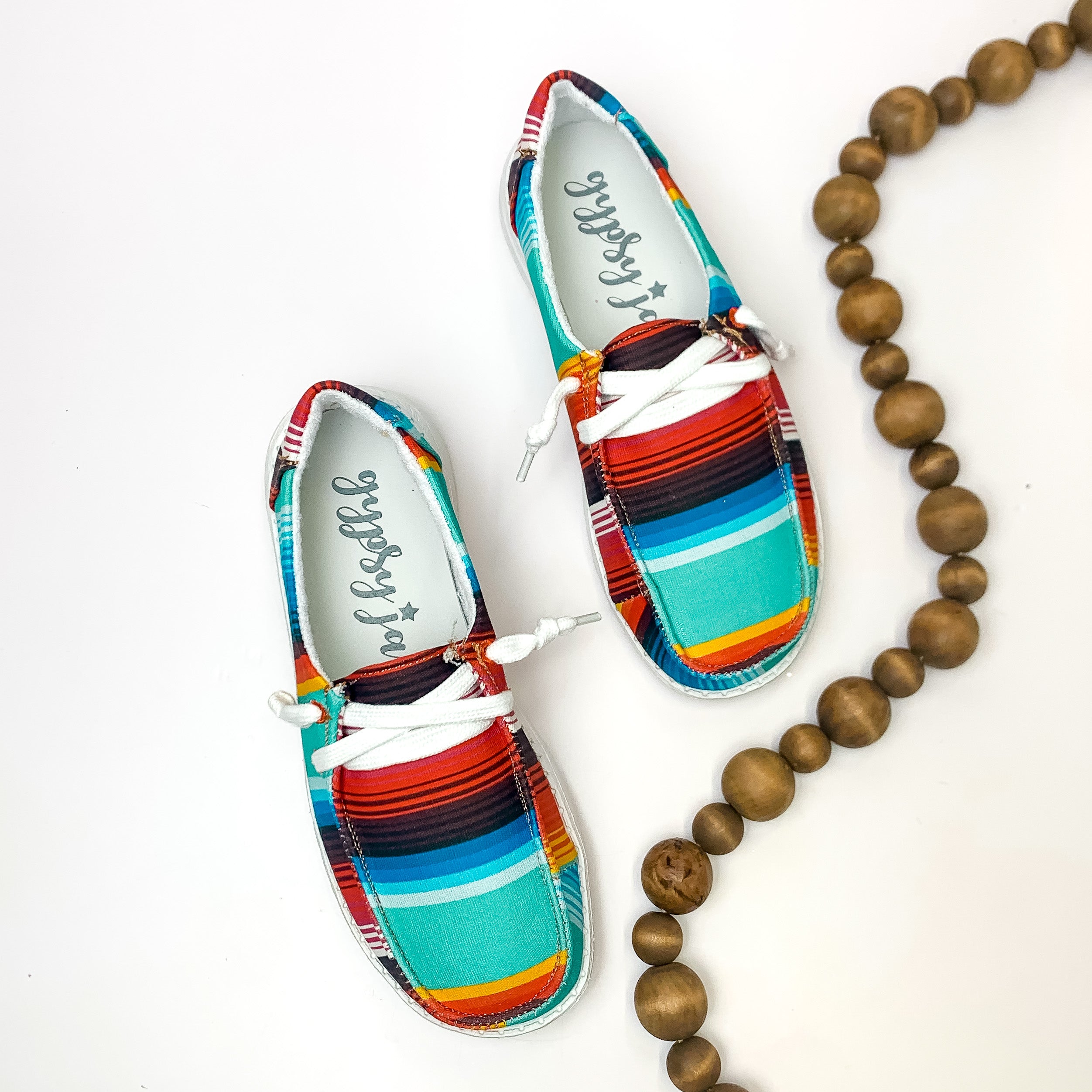 Very G | Have To Run Slip On Loafer with Laces in Serape Print - Giddy Up Glamour Boutique