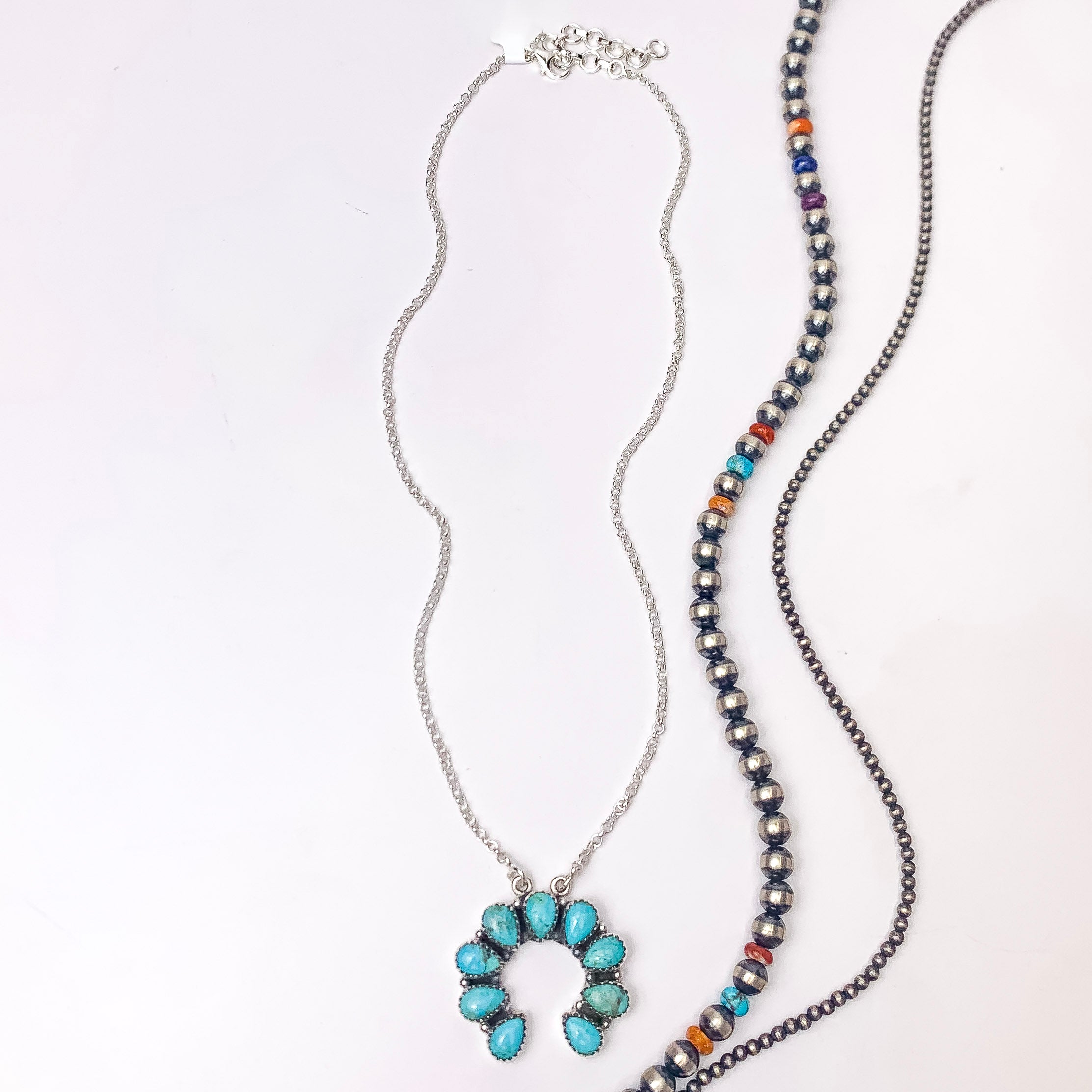 Hada Collection | Handmade Sterling Silver Necklace with Kingman Turquoise Naja Pendant - Giddy Up Glamour Boutique