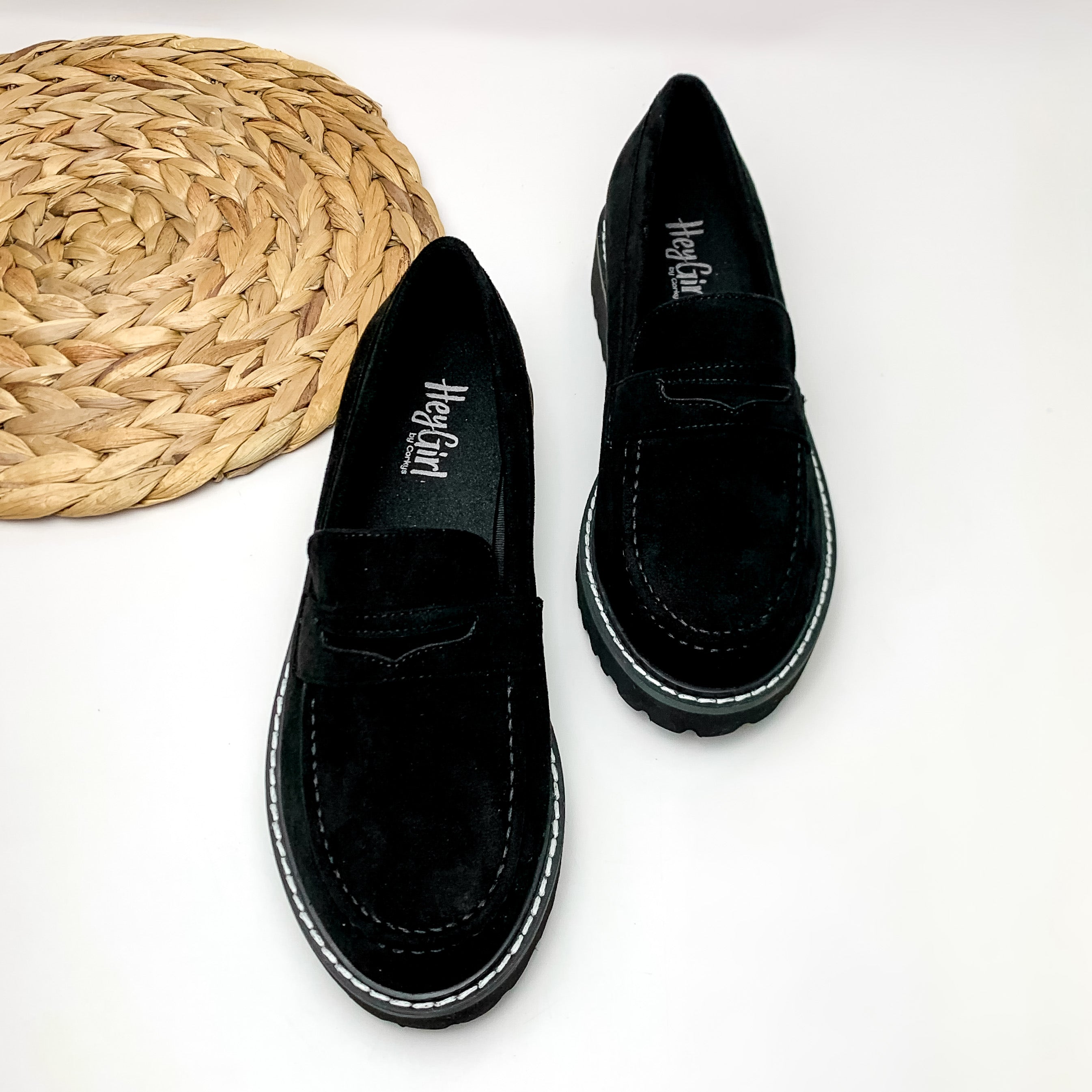Corky's | Boost Slip On Suede Loafers in Black - Giddy Up Glamour Boutique