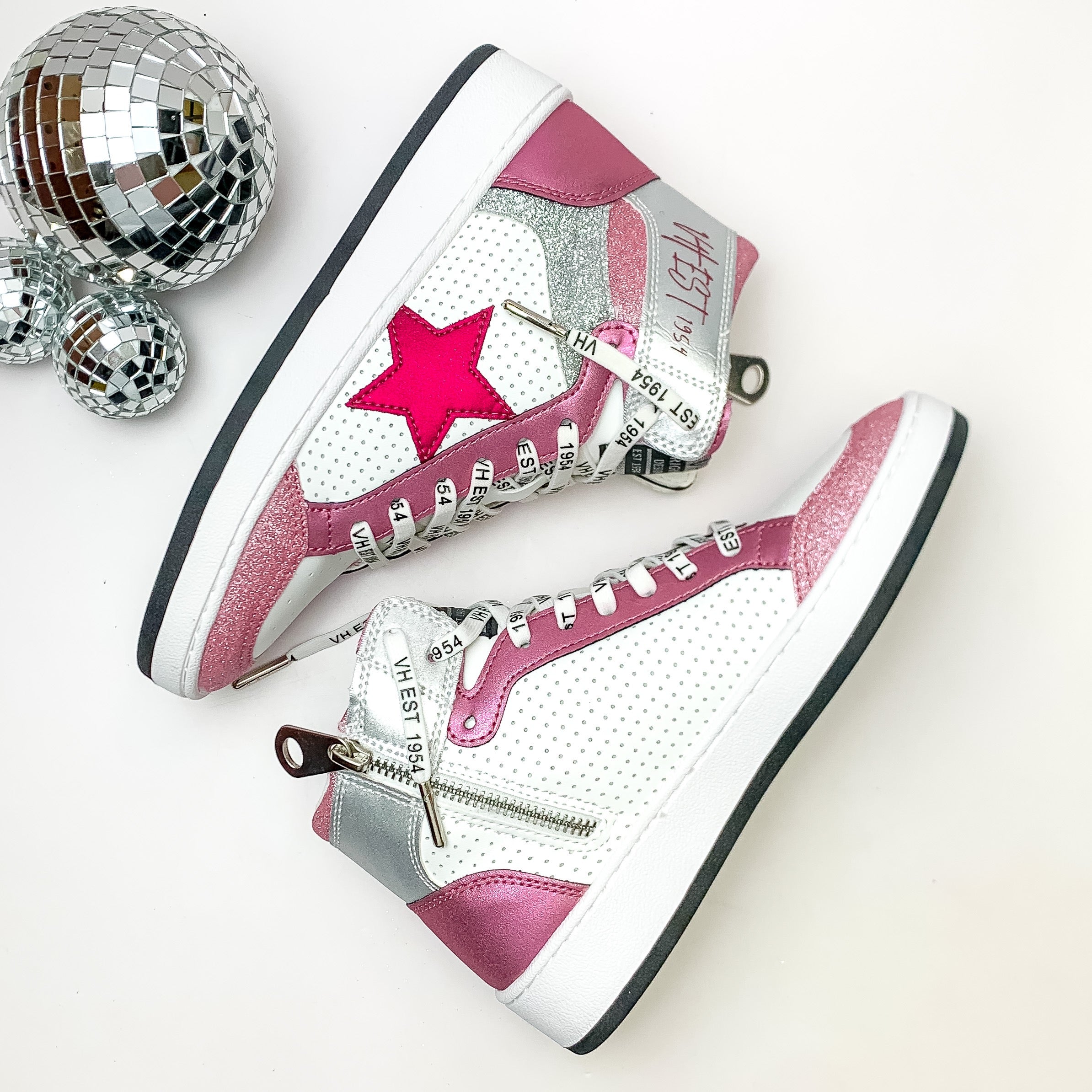 Vintage Havana | Dream High Top Sneakers in Pink Swirl - Giddy Up Glamour Boutique