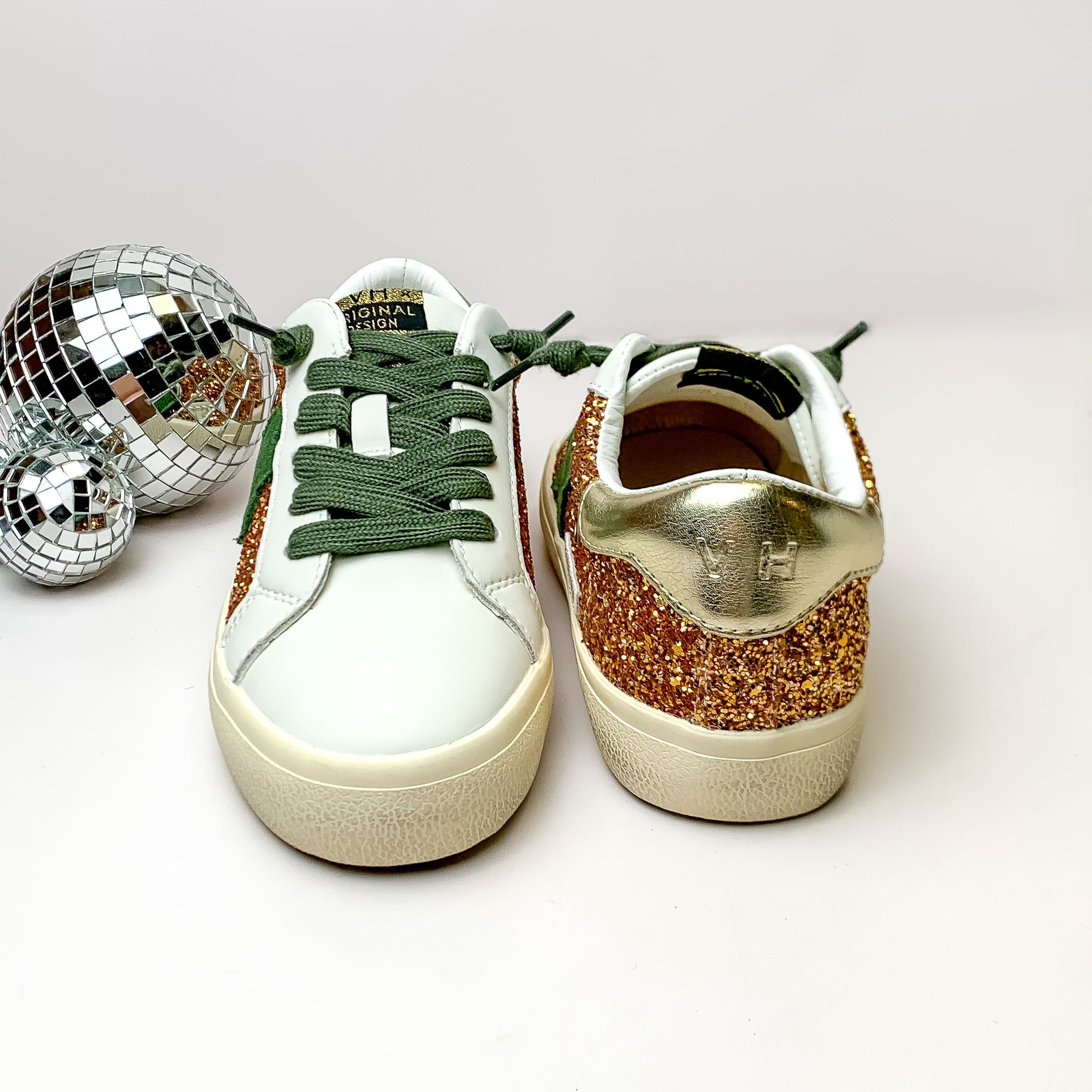 Vintage Havana | Flair 9 Sneakers in Gold Glitter Multi - Giddy Up Glamour Boutique