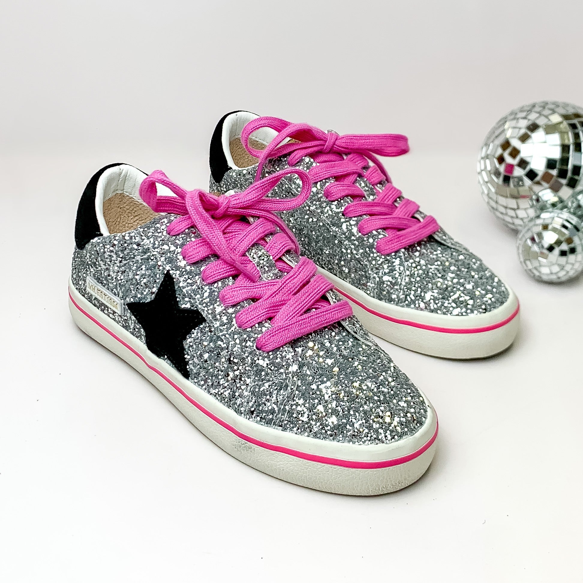 Vintage Havana | Flair 6 Sneakers in Silver Glitter Multi - Giddy Up Glamour Boutique
