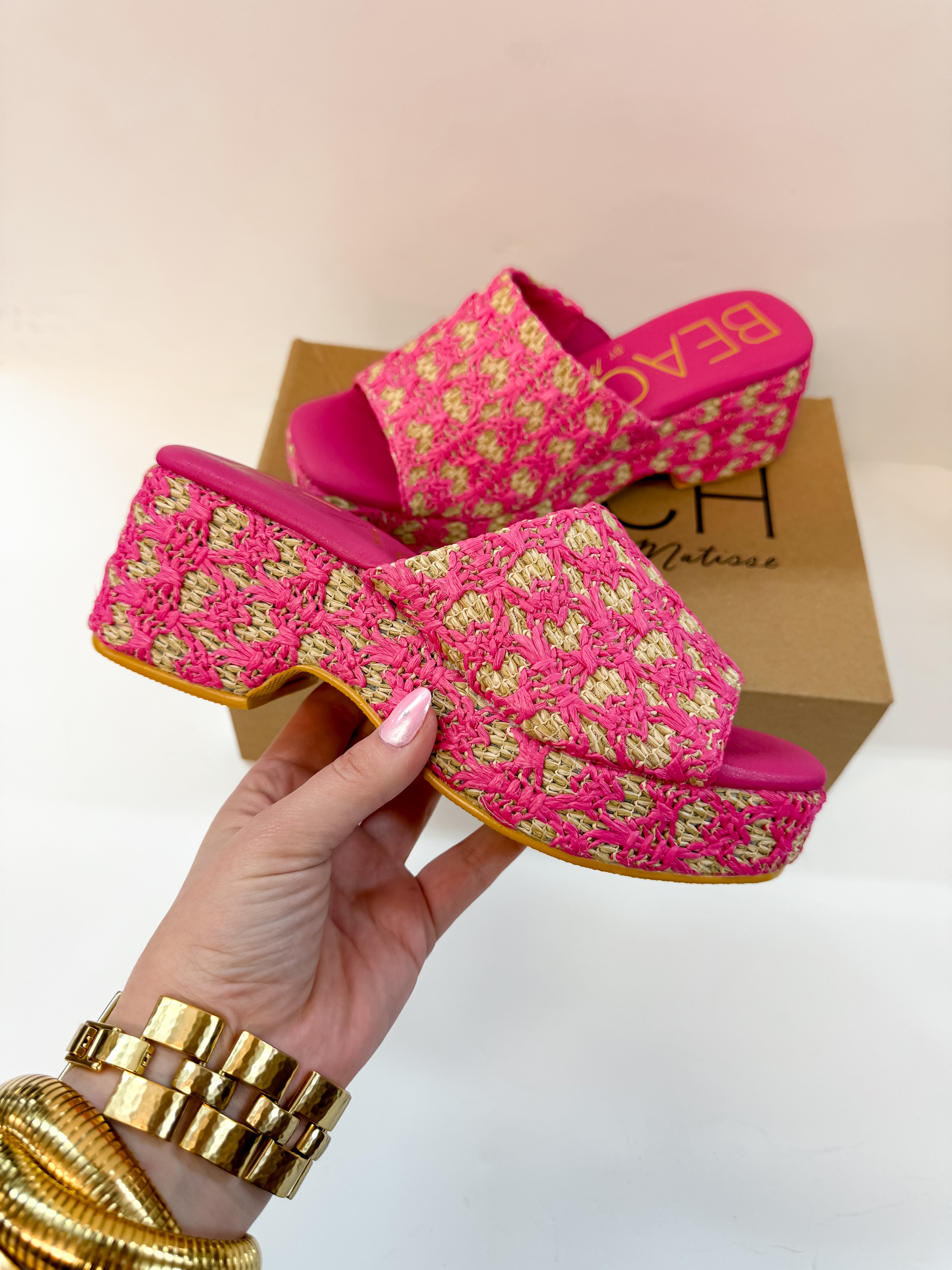 Matisse | Cruz Multi-Color Platform Sandal in Hot Pink - Giddy Up Glamour Boutique