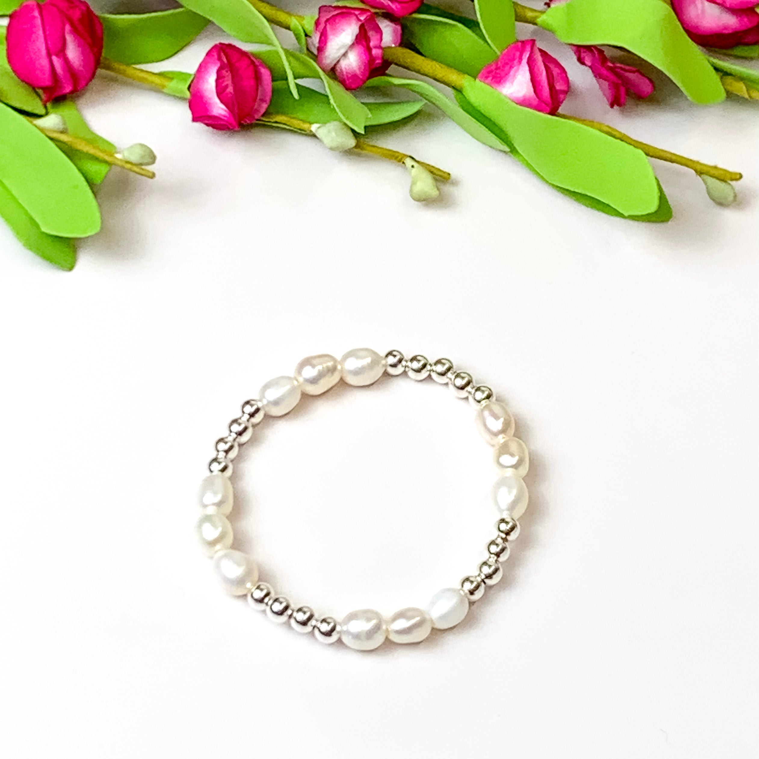 Beaded Blondes | Willow Pearl Bracelet in Silver - Giddy Up Glamour Boutique