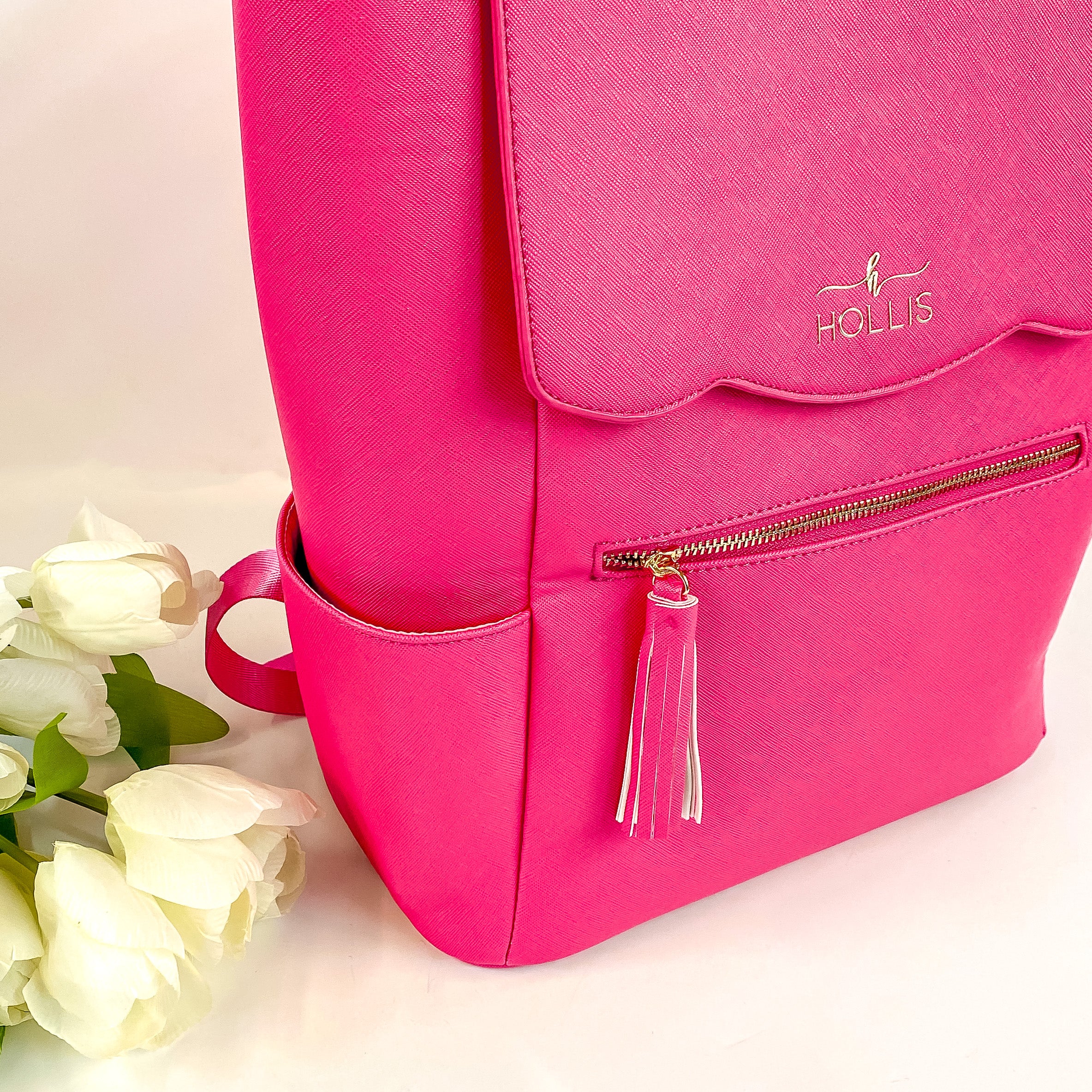 Hollis | Frilly Full Size Backpack in Hot Pink - Giddy Up Glamour Boutique