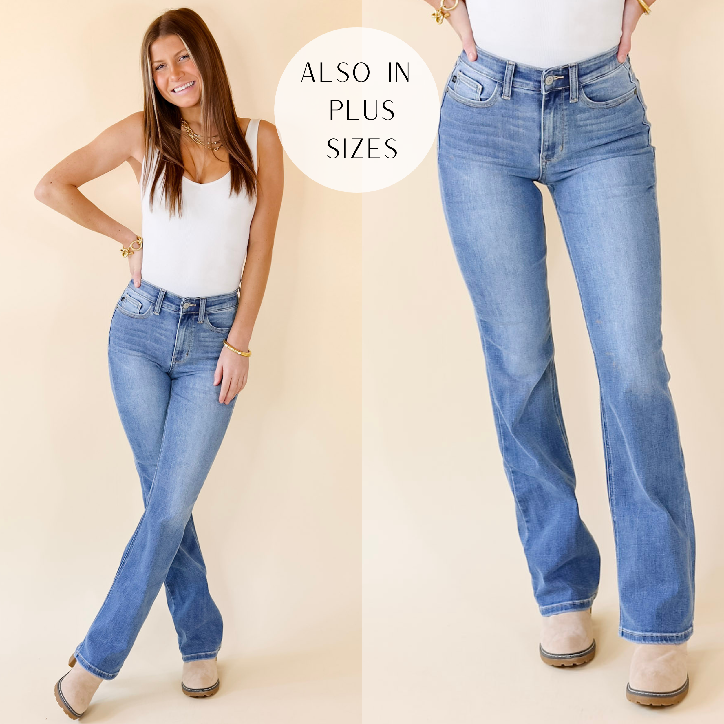 Judy Blue | All The Rage Bootcut Jeans in Medium Wash - Giddy Up Glamour Boutique