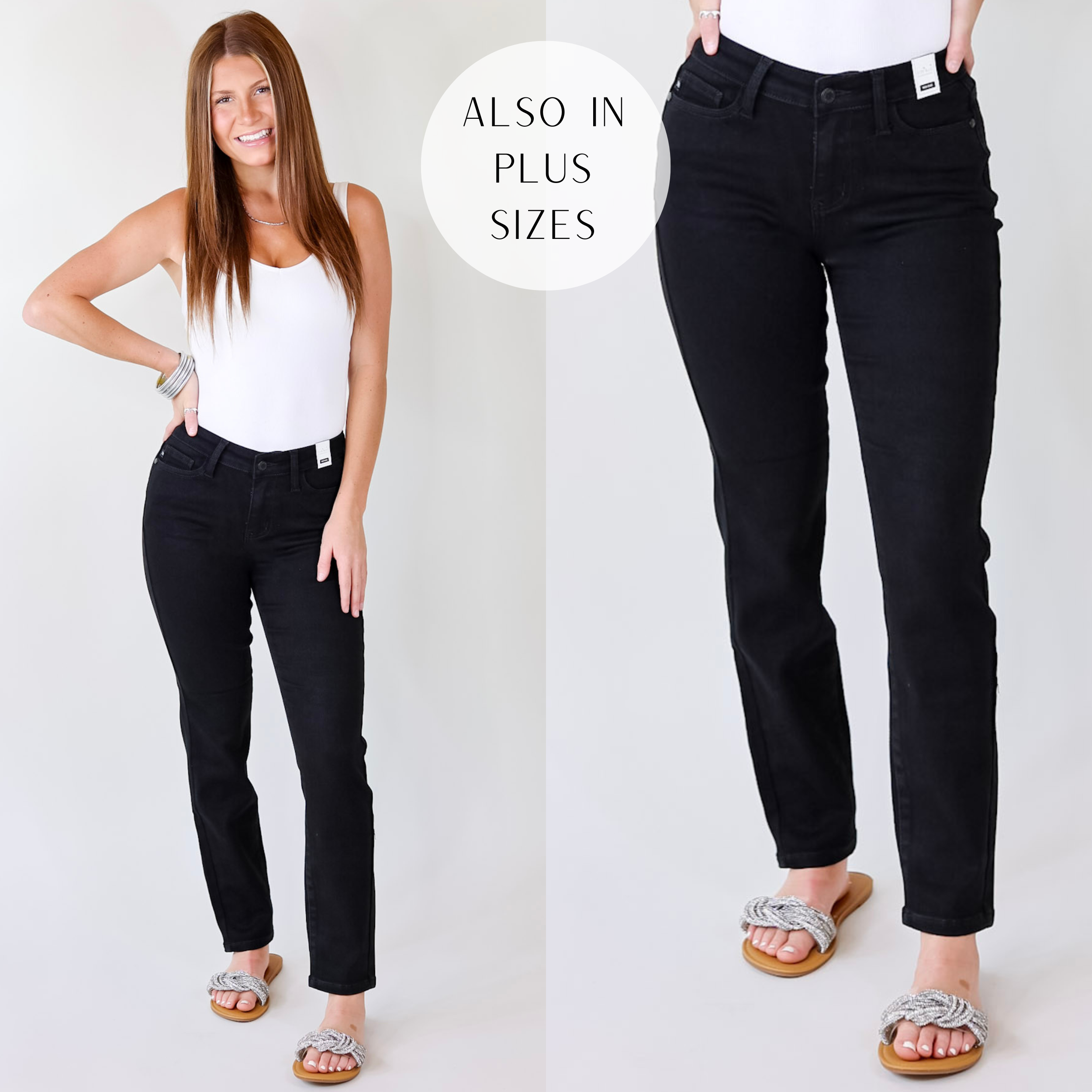 Judy Blue | Main Memories Slim Fit Jeans in Black - Giddy Up Glamour Boutique
