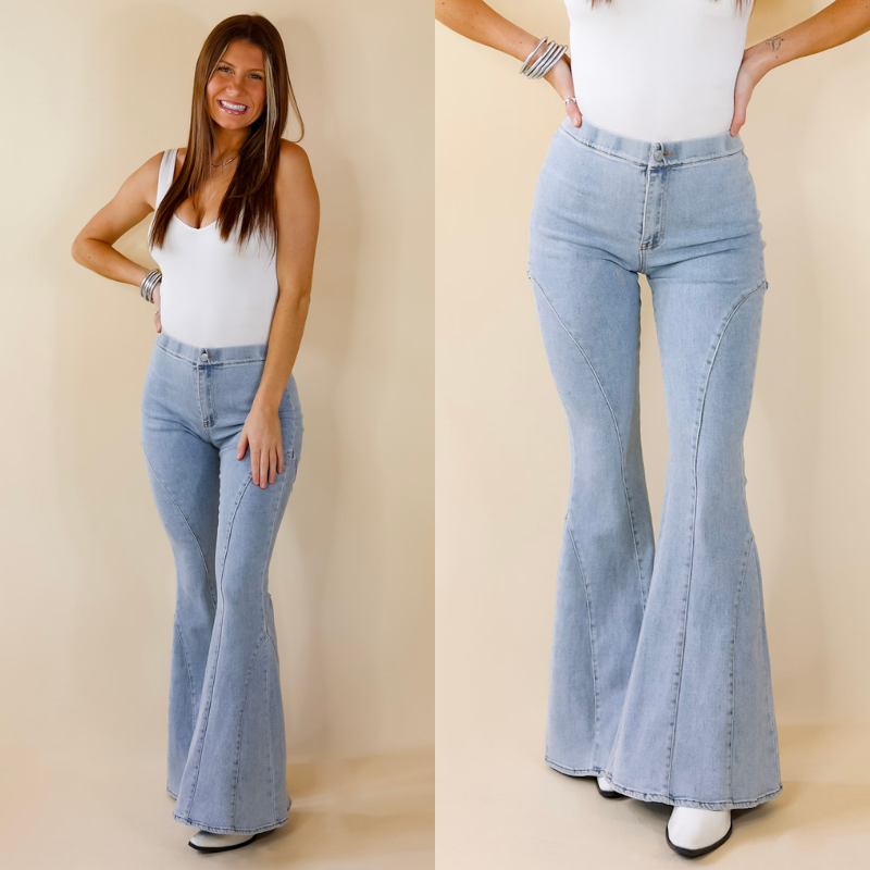 SPANX Cropped Flare Denim, White - Jeans - Bottoms - The Blue Door Boutique