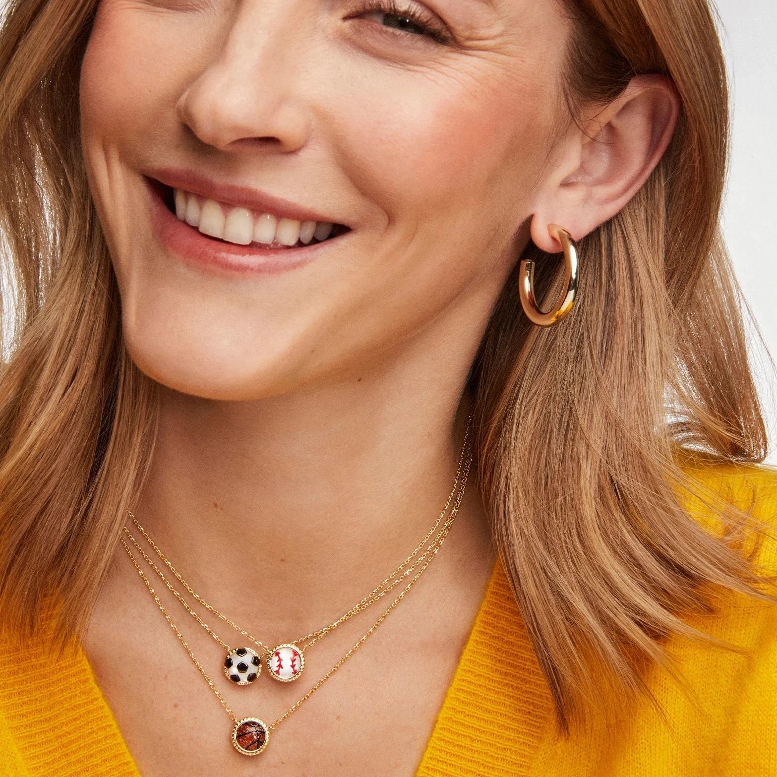 Kendra Scott | Basketball Gold Short Pendant Necklace in Orange Goldstone - Giddy Up Glamour Boutique