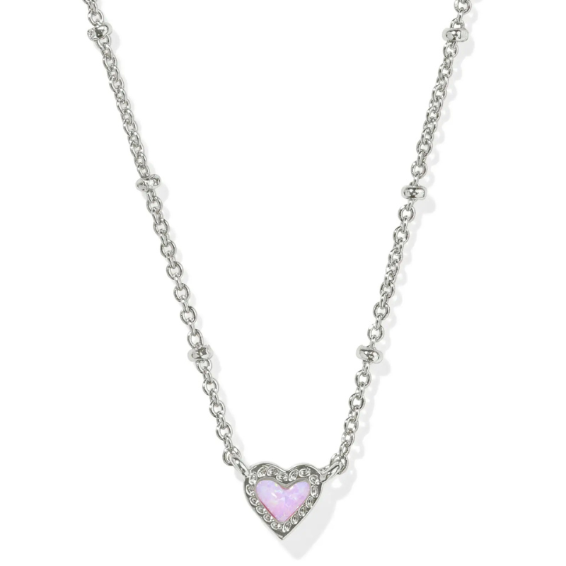 Kendra Scott | Mini Ari Heart Silver Short Pendant Satellite