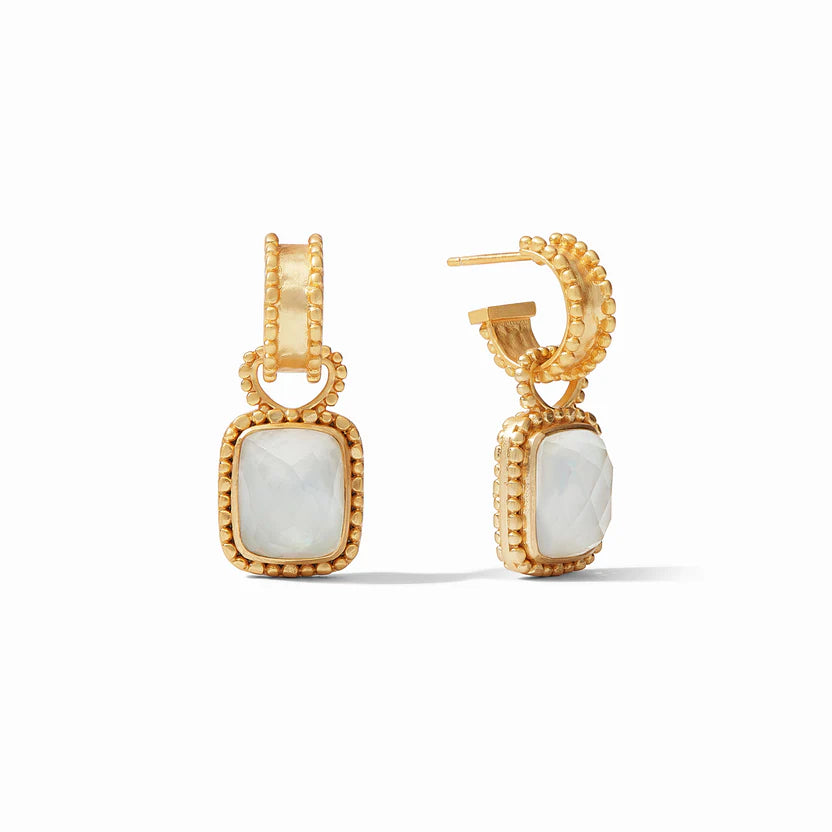 MARBELLA HOOP & CHARM EARRING GLD IRI CHALCEONY BL