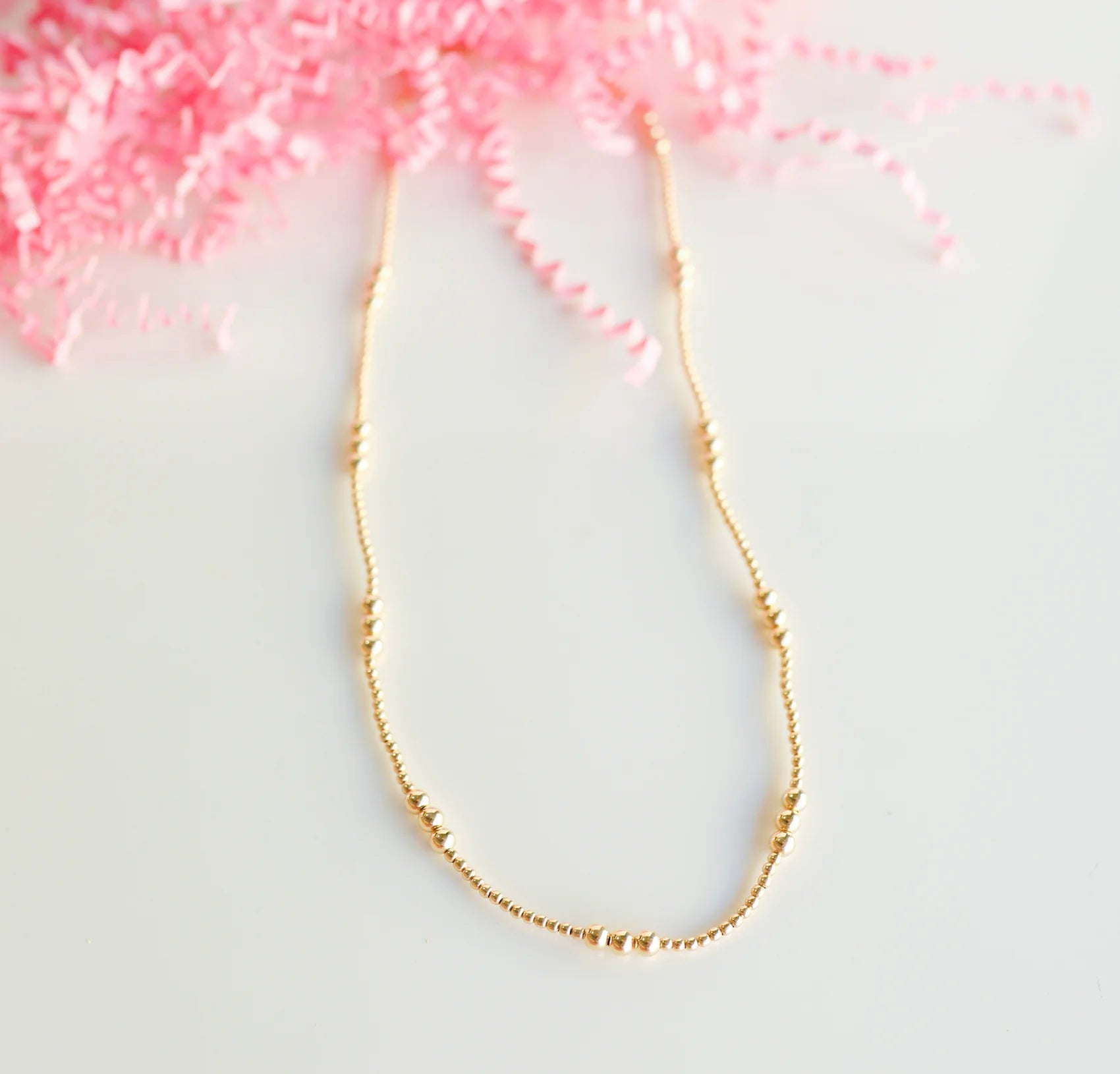 Beaded Blondes | ILY Gold Beaded Necklace - Giddy Up Glamour Boutique