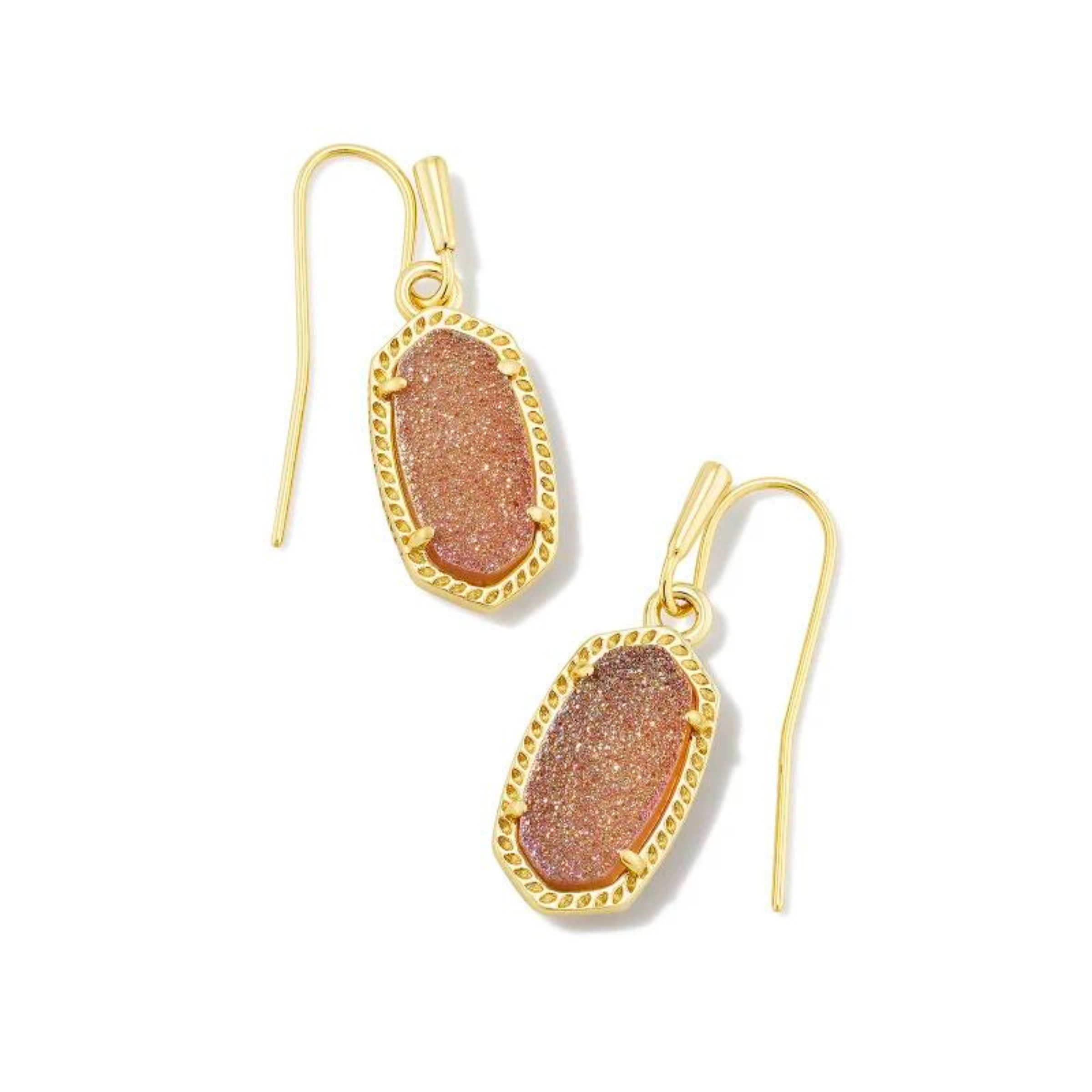 Kendra Scott | Lee Gold Drop Earrings in Spice Drusy - Giddy Up Glamour Boutique
